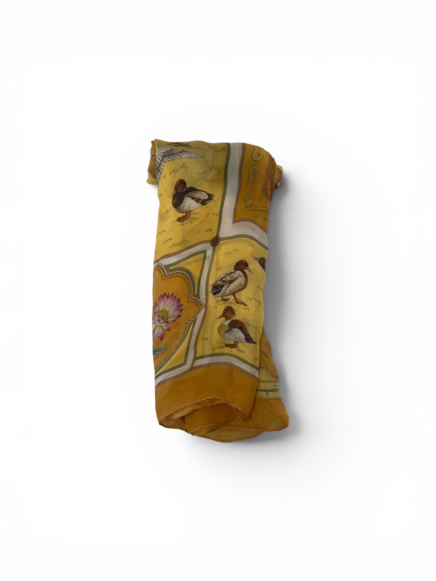 Salvatore Ferragamo/Scarf/Silk/GLD/L's/Tiger Man Boat view 4