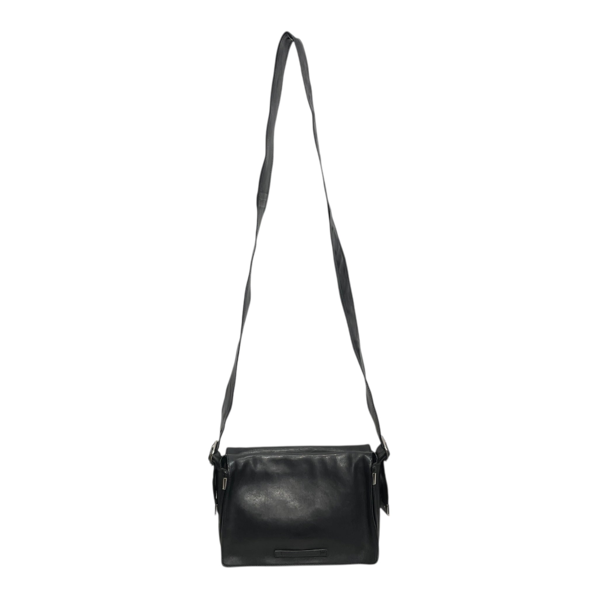 BURBERRY/Cross Body Bag/Leather/BLK/DOUBLE SIDED FLAP BAG view 1
