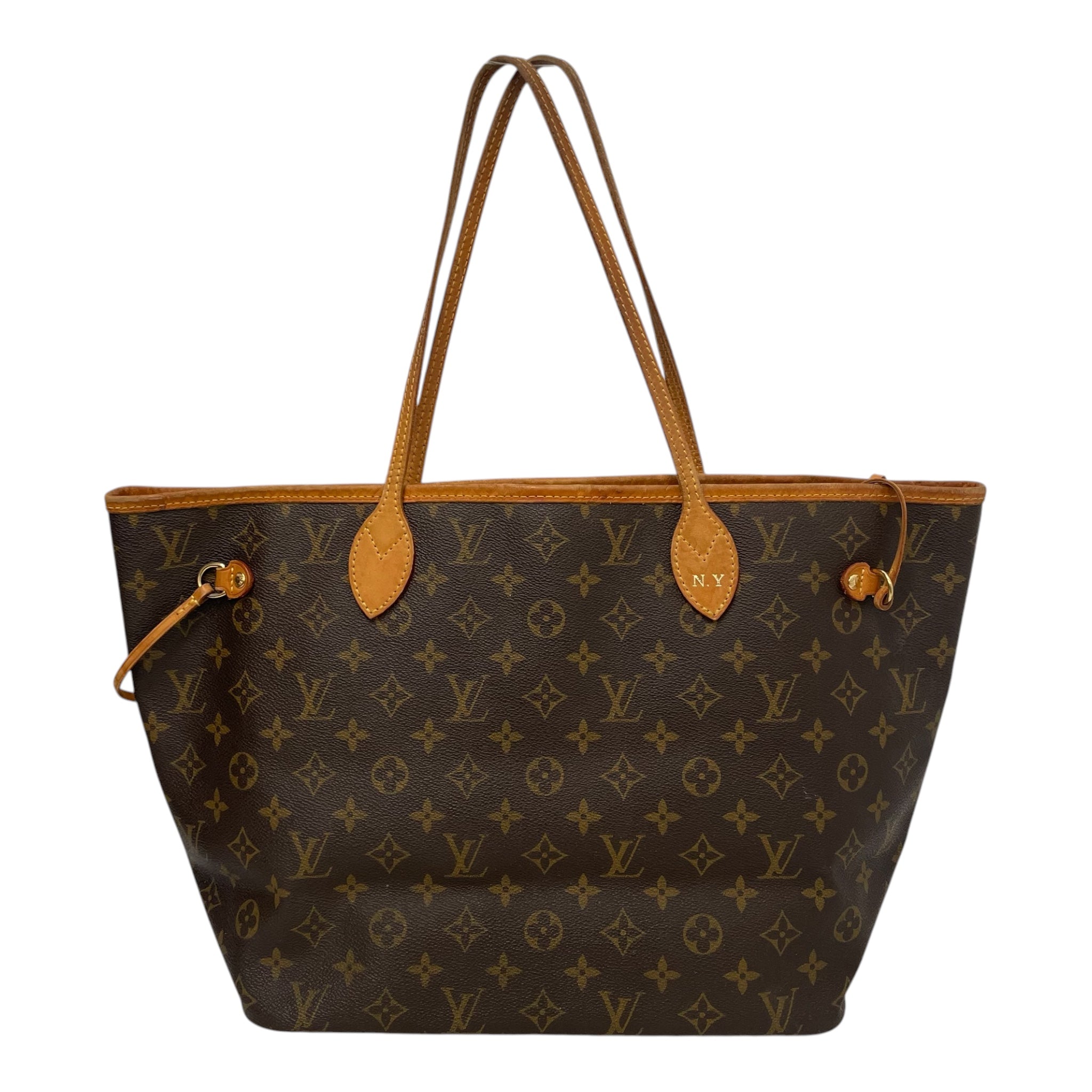 LOUIS VUITTON/Tote Bag/Monogram/Leather/BRW/NEVERFULL view 1