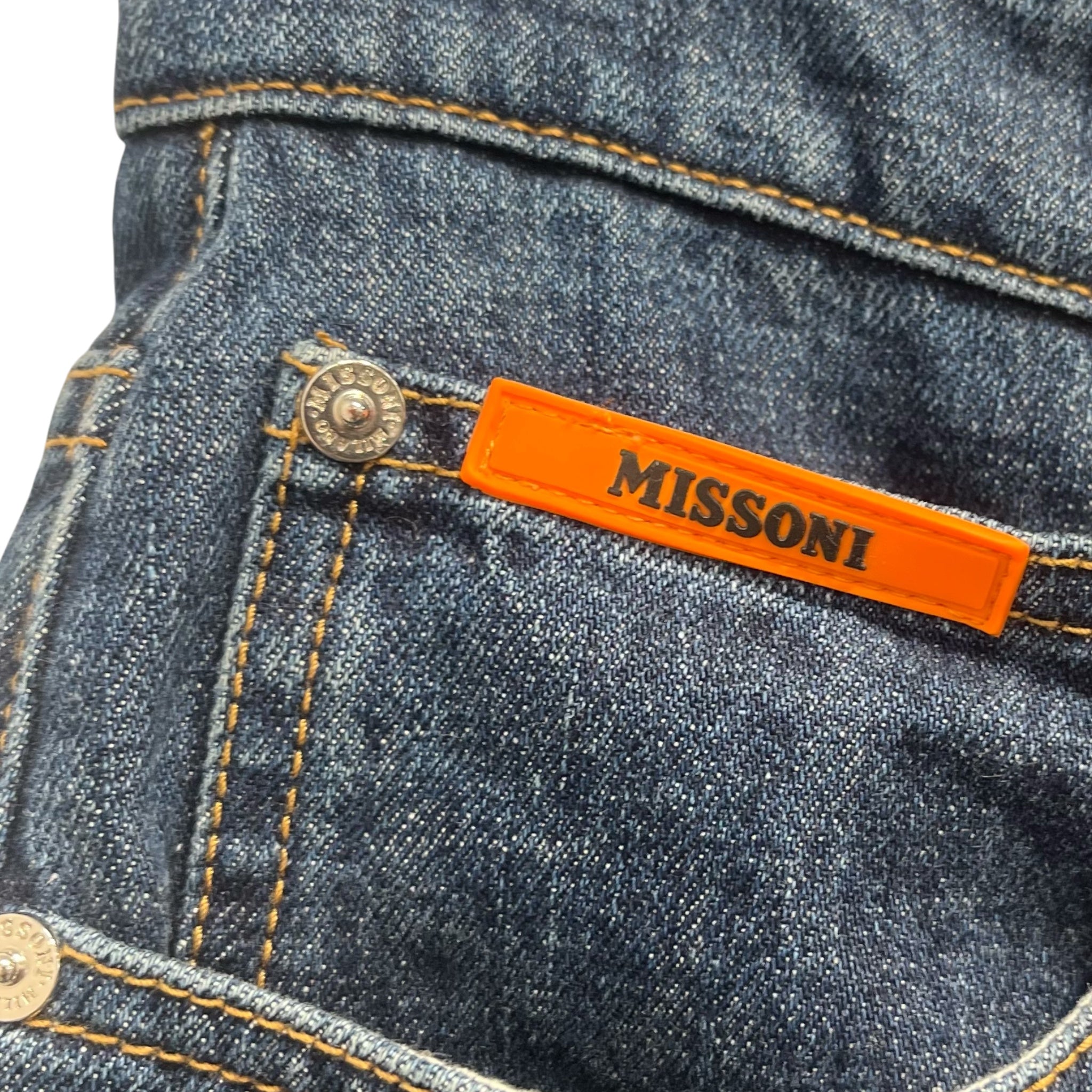 MISSONI/Straight Pants/48/Cotton/BLU/WAVY PRINT DENIM STRAIGHT PANT view 3