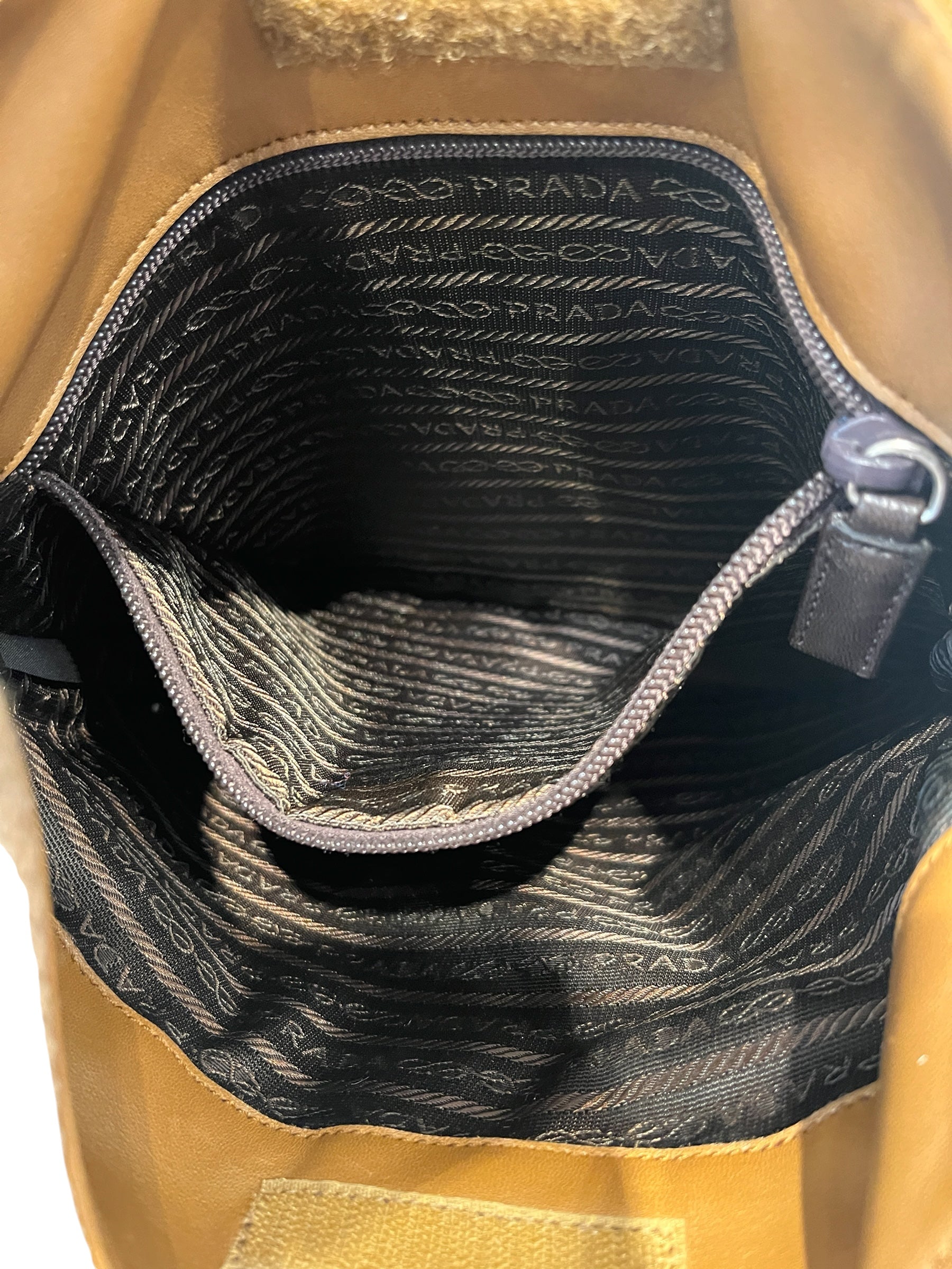 PRADA/Tote Bag/Cotton/BEG/SHORTHIDESQUARE view 6