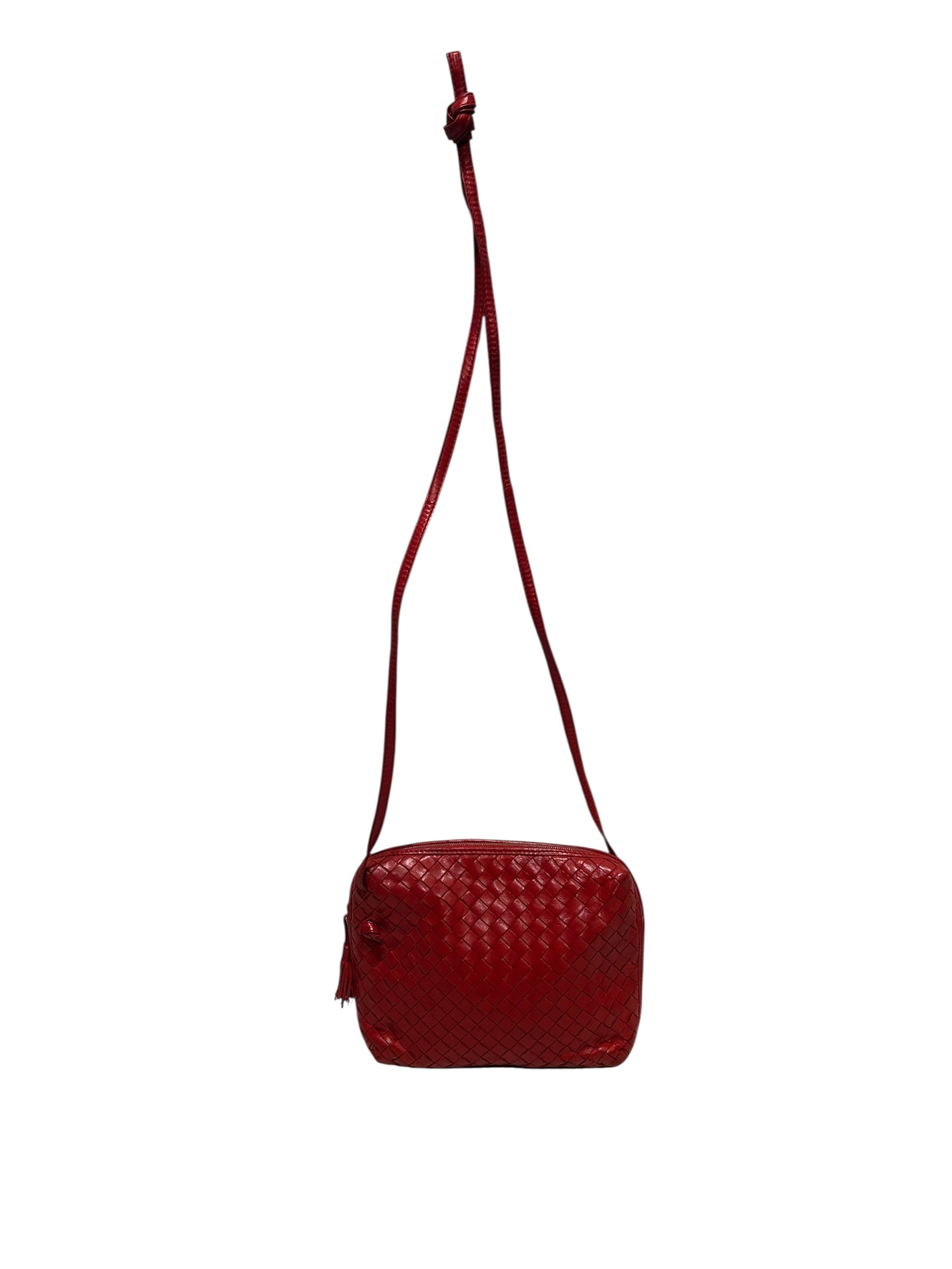BOTTEGA VENETA/Bag/Leather/RED/WOVEN RED CROSSBODY view 3