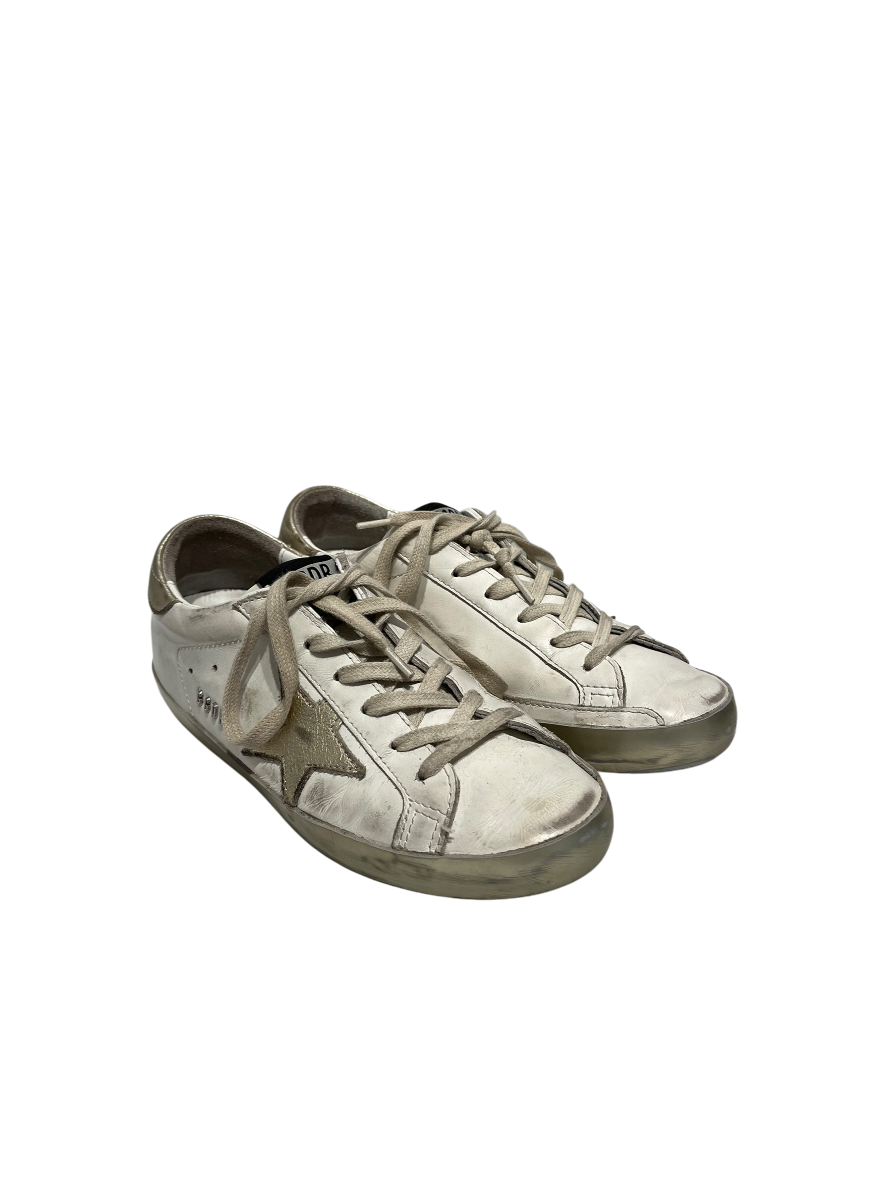 GOLDEN GOOSE/Low-Sneakers/EU 37/Leather/WHT/plain slvr star view 1