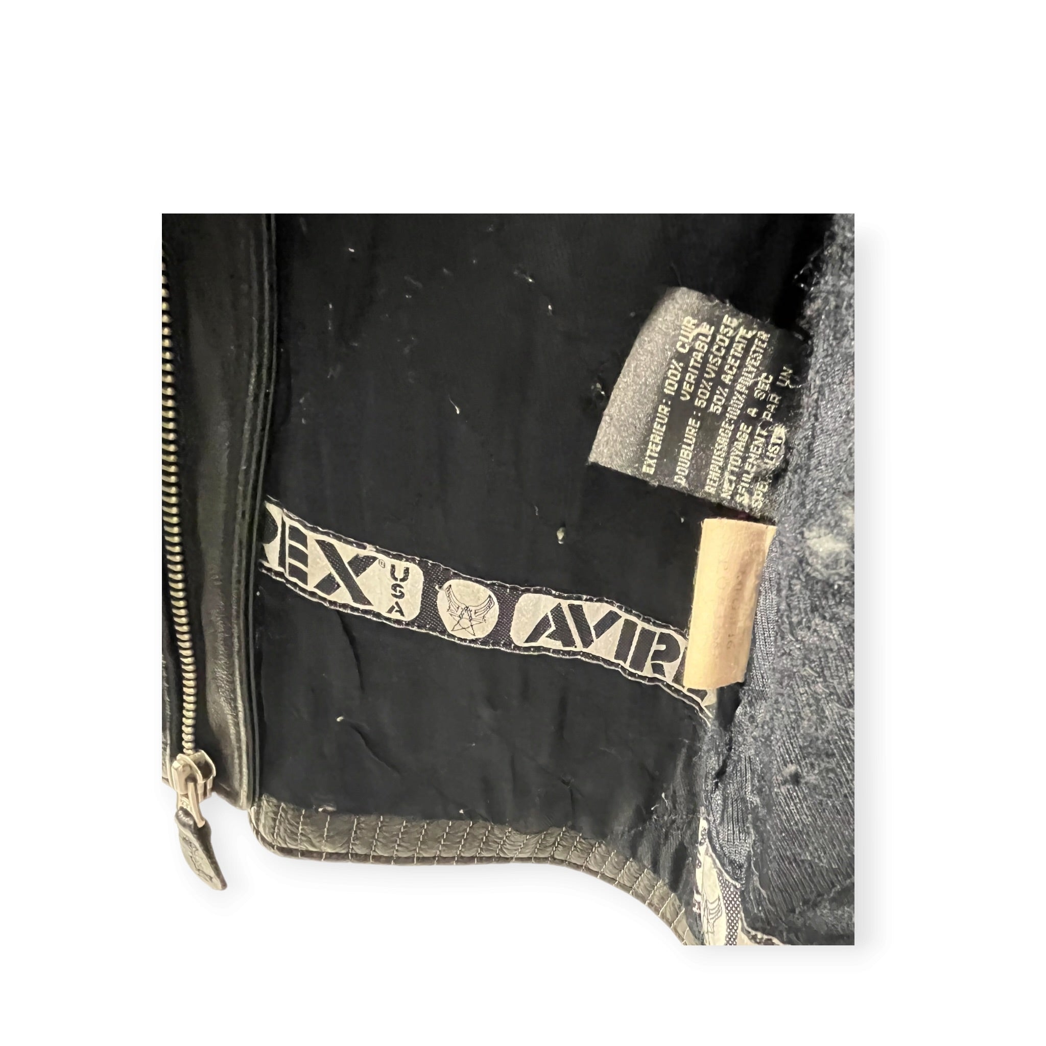AVIREX/Leather Jkt/M/Leather/BLK/Graphic/GREEN ACCENTS 63 MOTO view 7