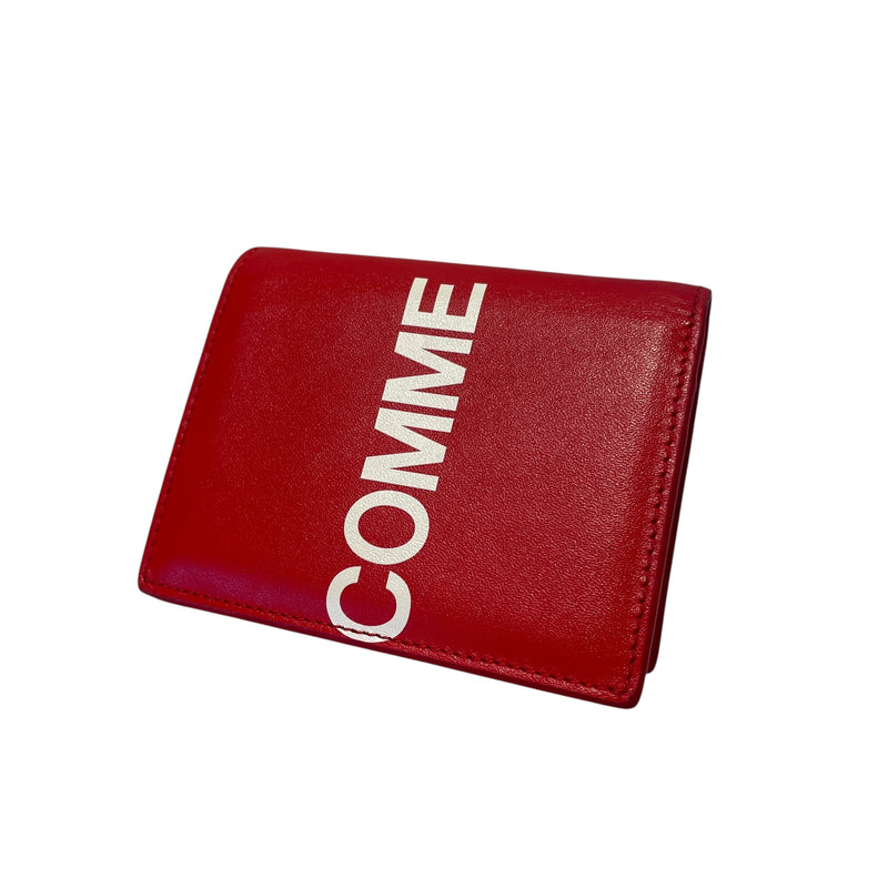 COMME des GARCONS/Bifold Wallet/Graphic/Leather/RED/COMME DES GARCON BOLD FONT
