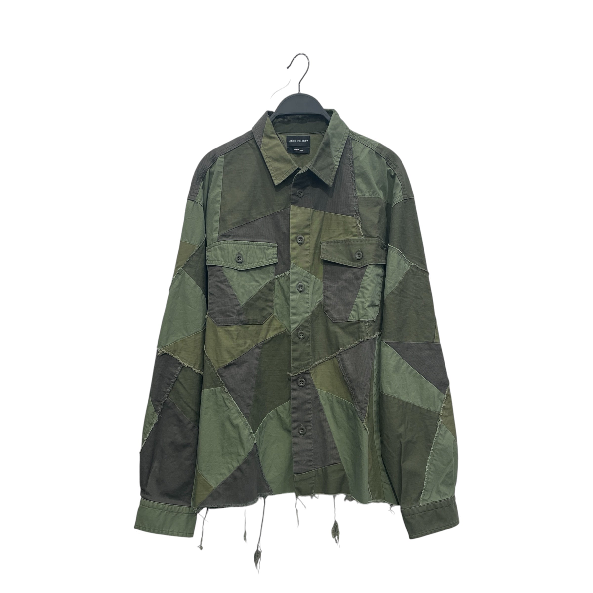 JOHN ELLIOTT/LS Shirt/3/Cotton/GRN/CUT N SEW MULTI GREEN view 1