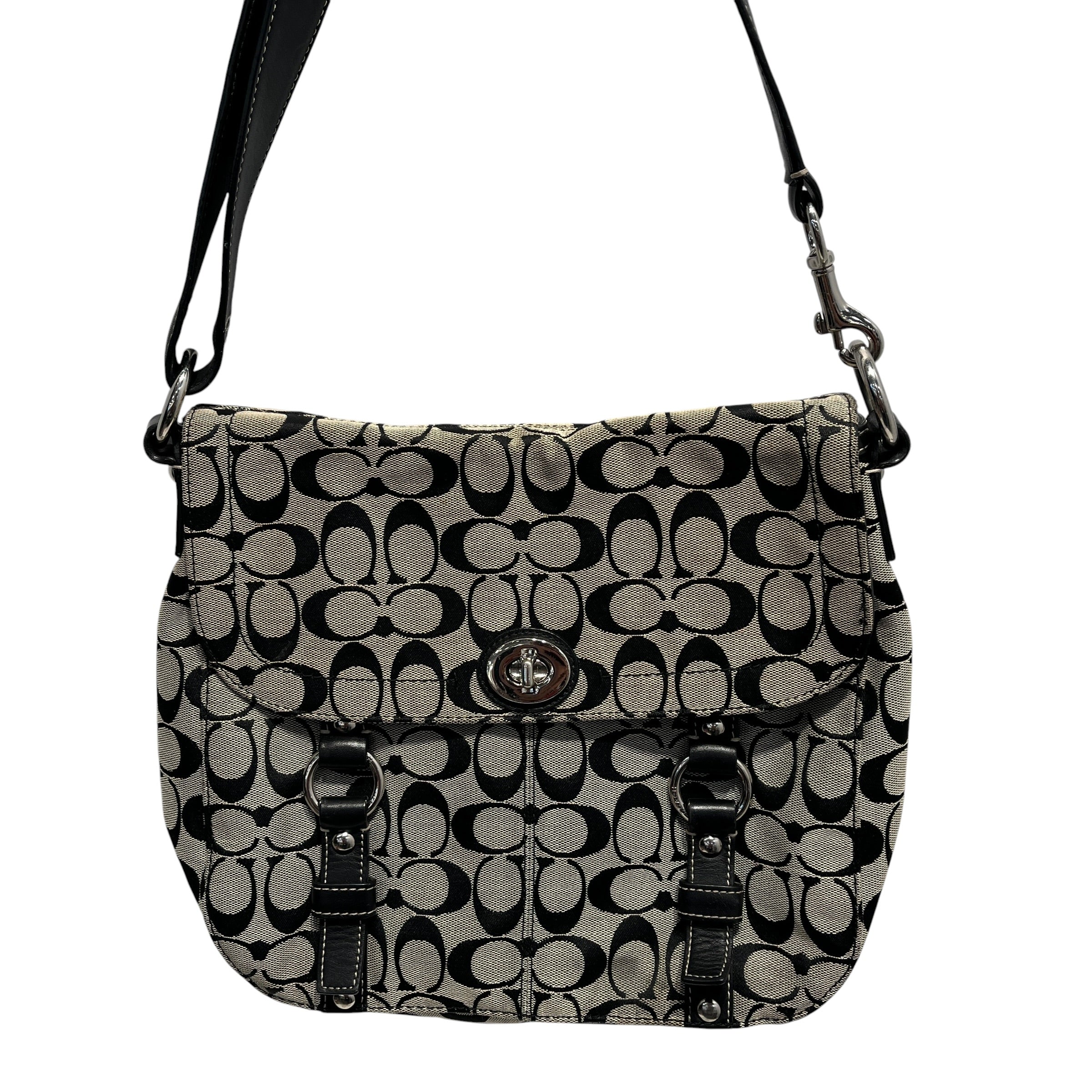 COACH/Hand Bag/All Over Print/Leather/BLK/signature chelsea messenger view 22