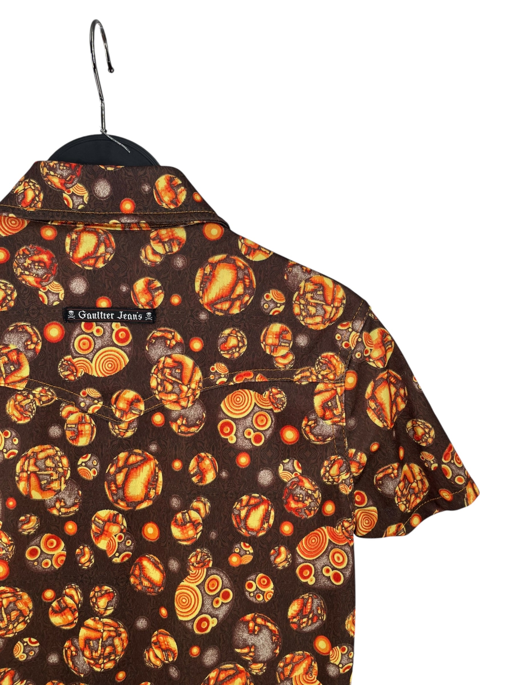GAULTIER JEAN'S/SS Dress/42/All Over Print/Polyester/ORN/ORANGE ORB AOP GRAPHIC PRINT view 4