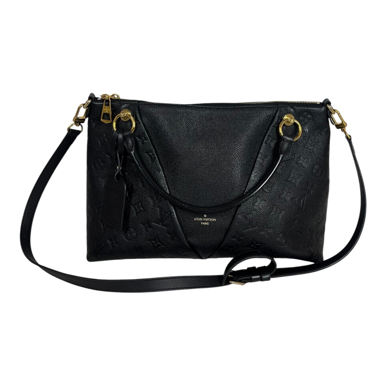 LOUIS VUITTON/Tote Bag/Monogram/Leather/BLK/V LEATHER TOTE view 1
