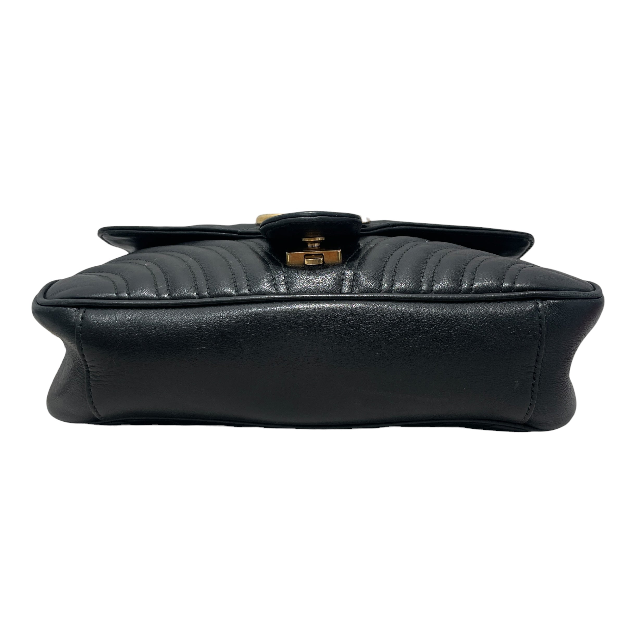 GUCCI/Cross Body Bag/Leather/BLK/marmont view 3