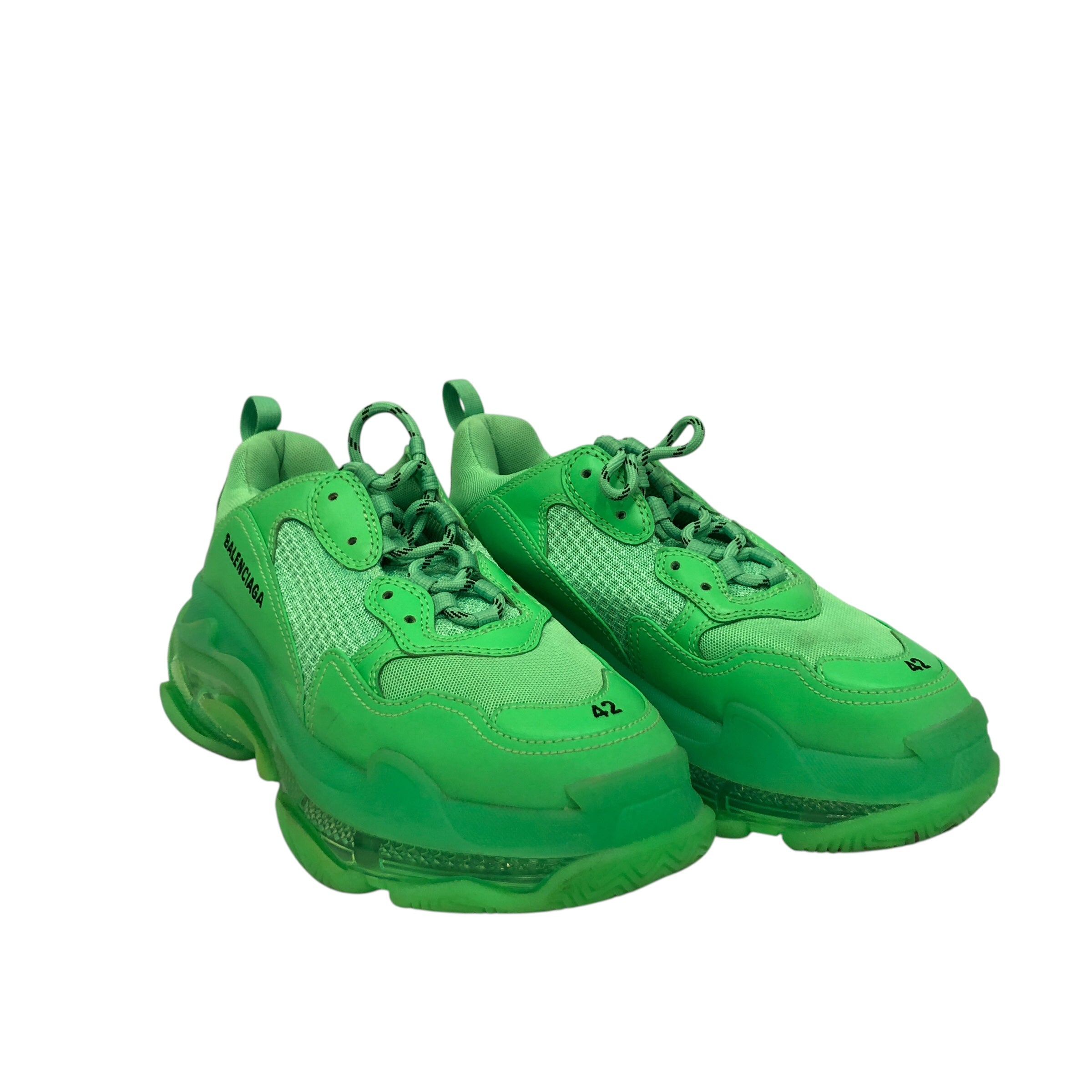 BALENCIAGA/Low-Sneakers/EU 42/Cotton/GRN/triple s bright green view 1