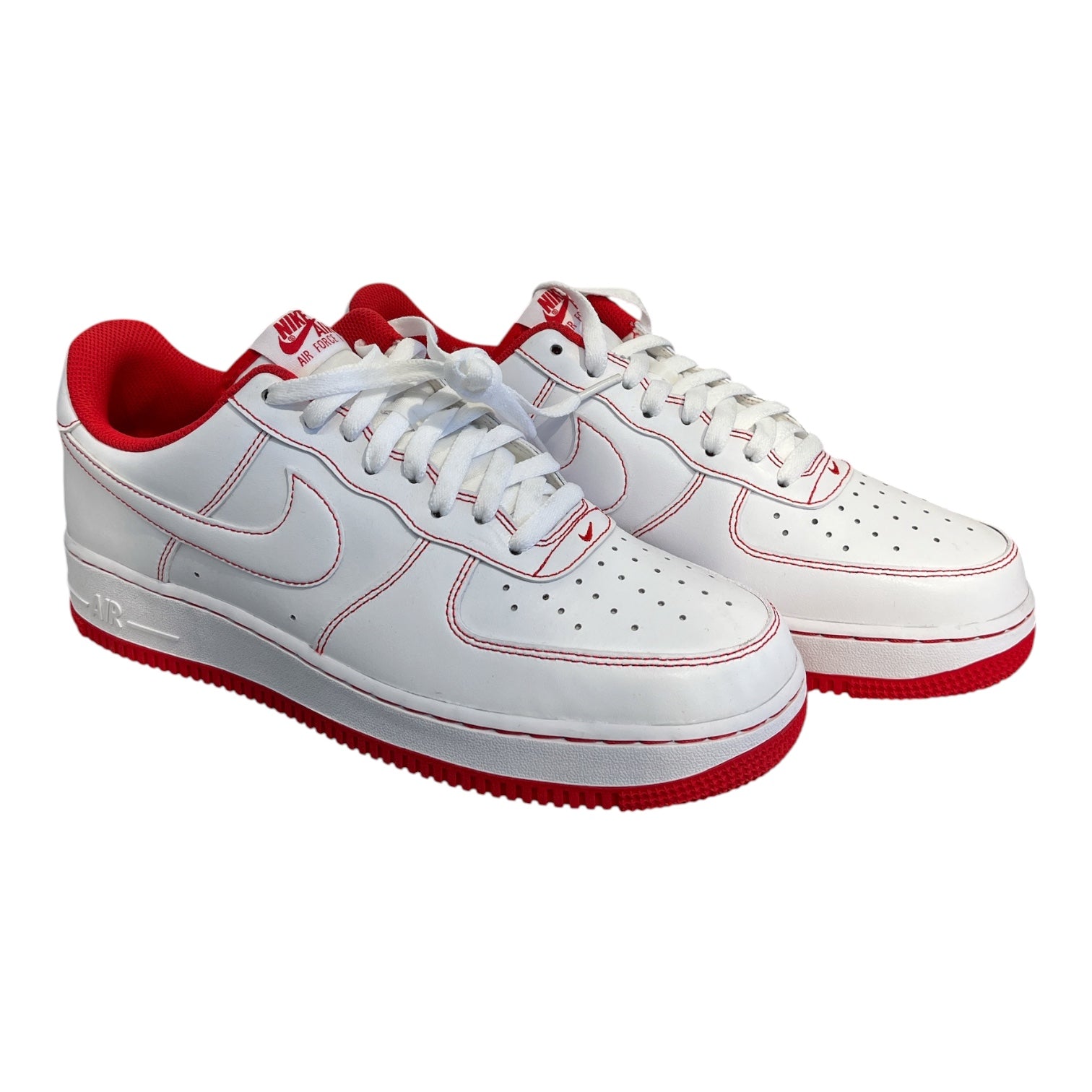 NIKE/Low-Sneakers/US 10/WHT/red stitching view 1