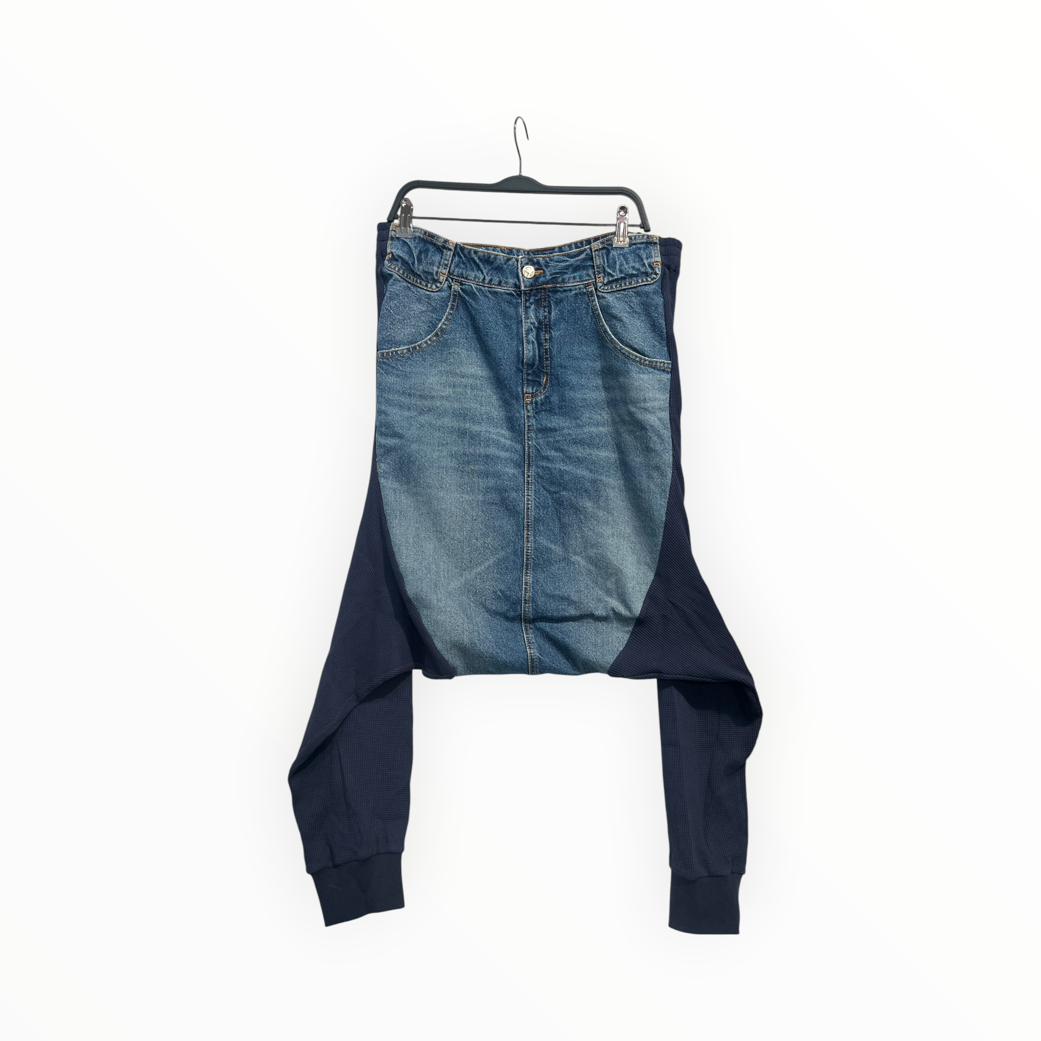 Telfar/Pants/L/Cotton/BLU/half denim hal sweatpant drpcr view 1