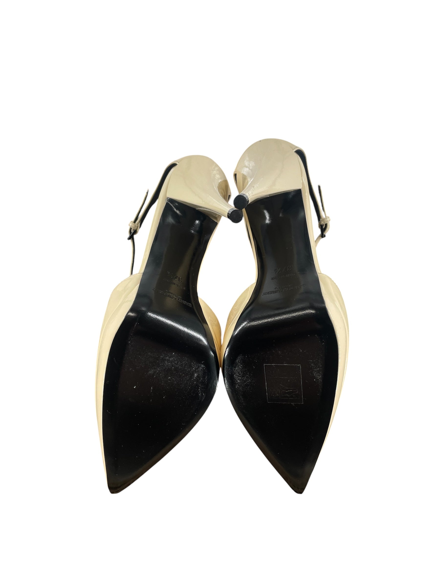SAINT LAURENT/Heels/EU 37.5/Leather/CRM/PATENT D'ORSAY view 3