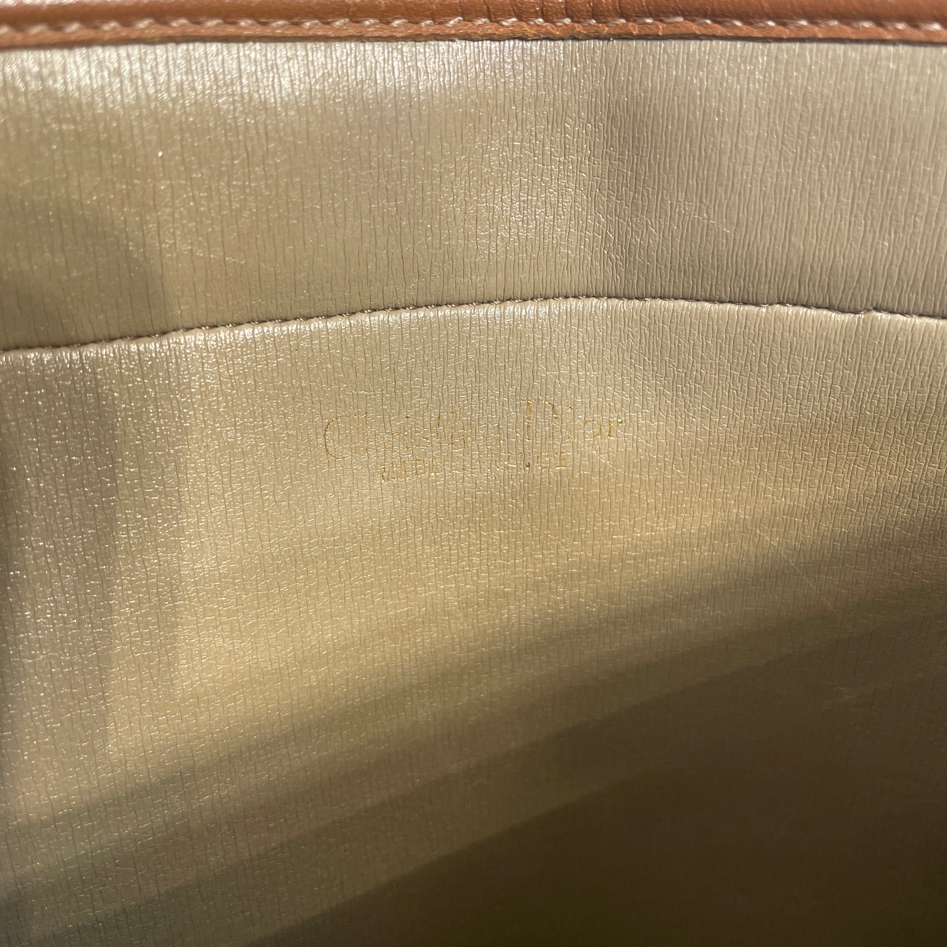 Christian Dior/Bag/Cotton/CRM/BROWN LEATHER/ MONOGRAM view 3
