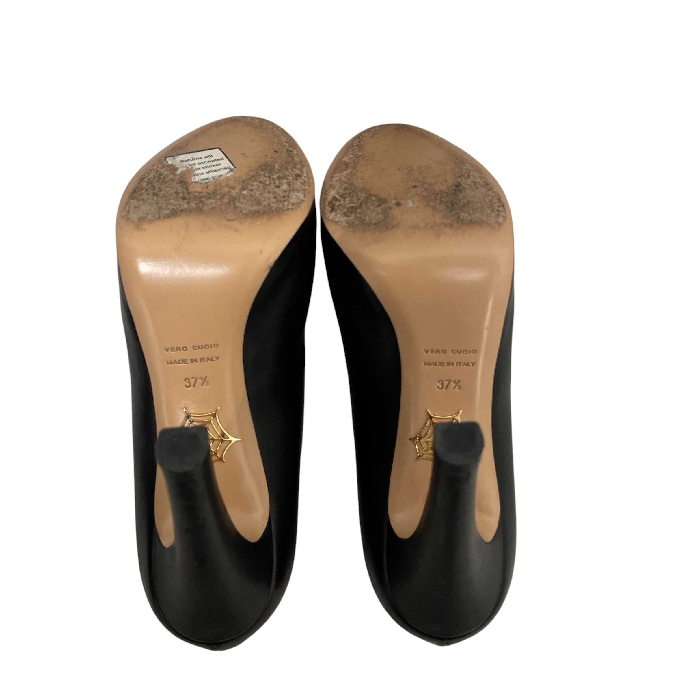 Charlotte Olympia/Heels/EU 37.5/Leather/BLK/alice unzipped view 6