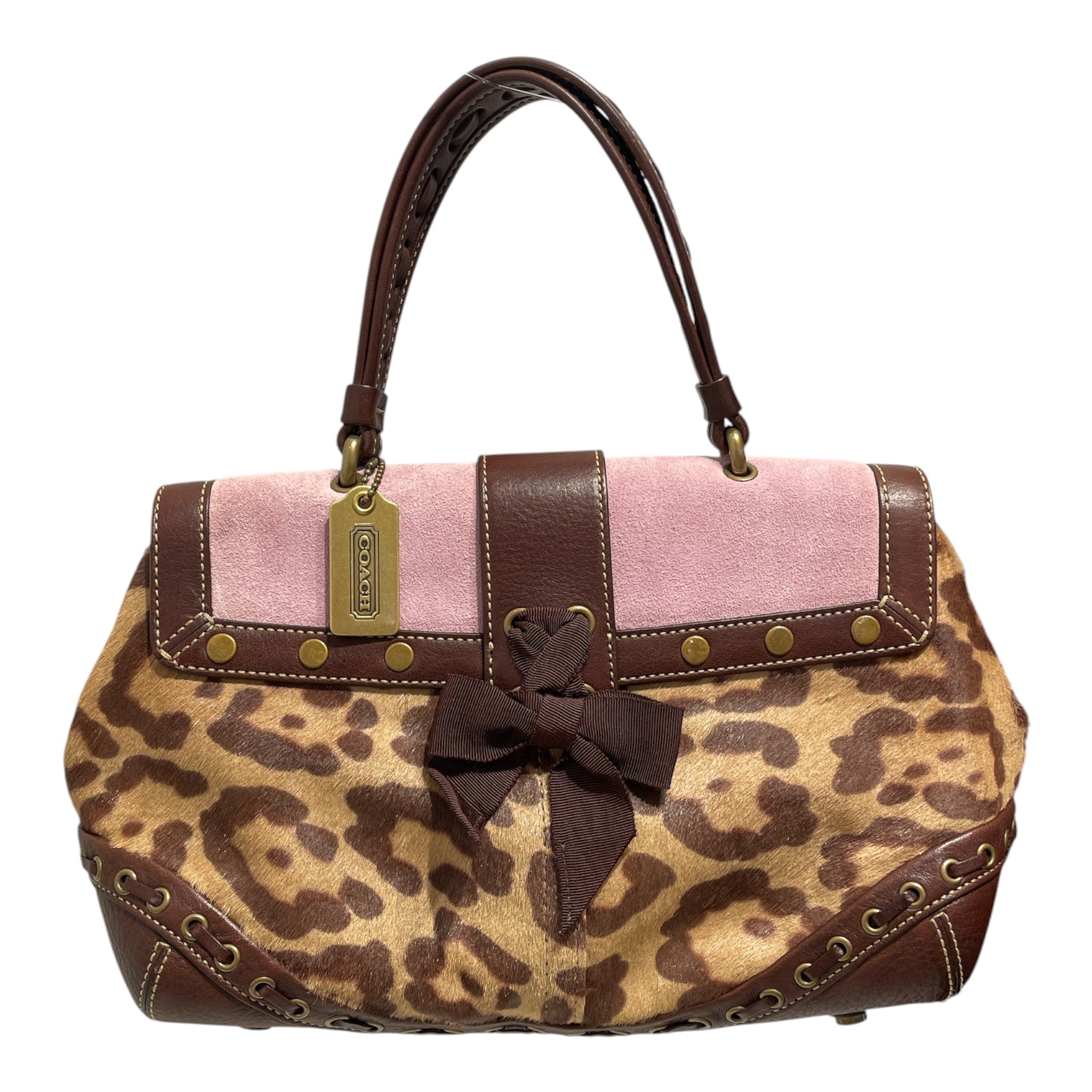 COACH/Hand Bag/Leopard/Suede/BRW/VTG Madison Ocelot Soho Bag view 2