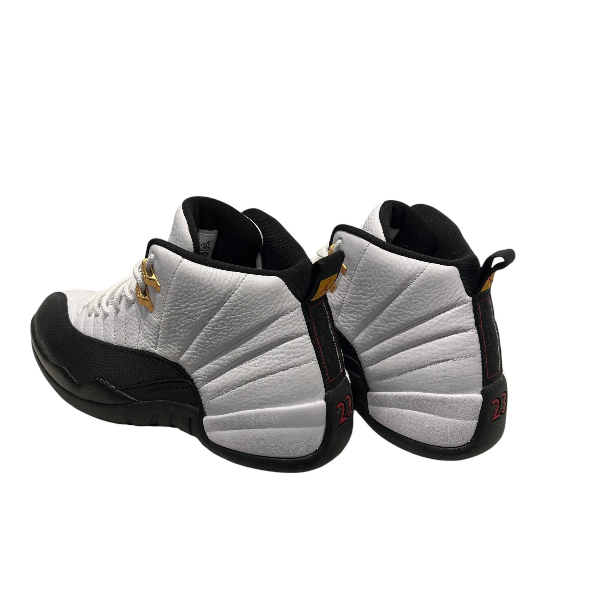 NIKE/Hi-Sneakers/US 10.5/Border/Leather/WHT/Air Jordan 12 Retro Taxi B/W view 2