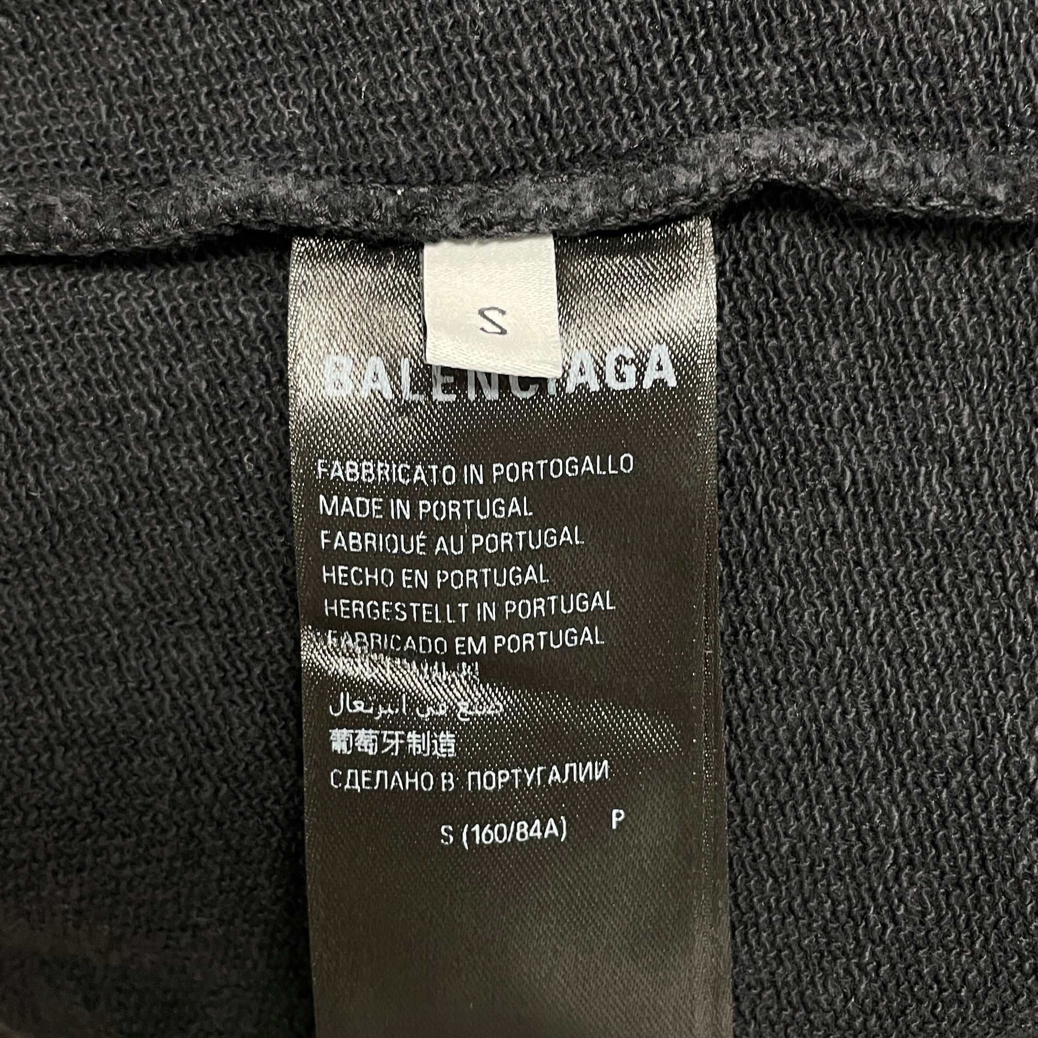 BALENCIAGA/Hoodie/S/Cotton/BLK/all over rhinestone view 3