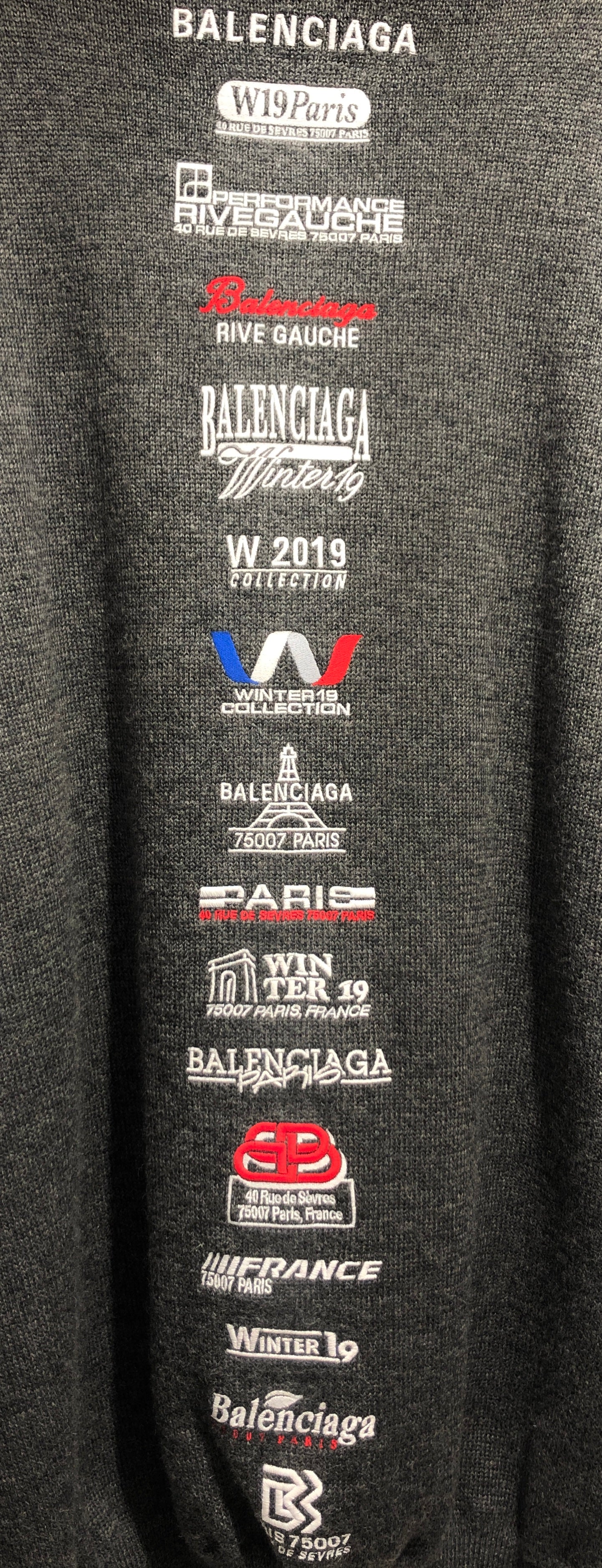 BALENCIAGA/Hoodie/XL/Wool/GRY/WOOL HOODED W/ CENTER BACK HIT view 3