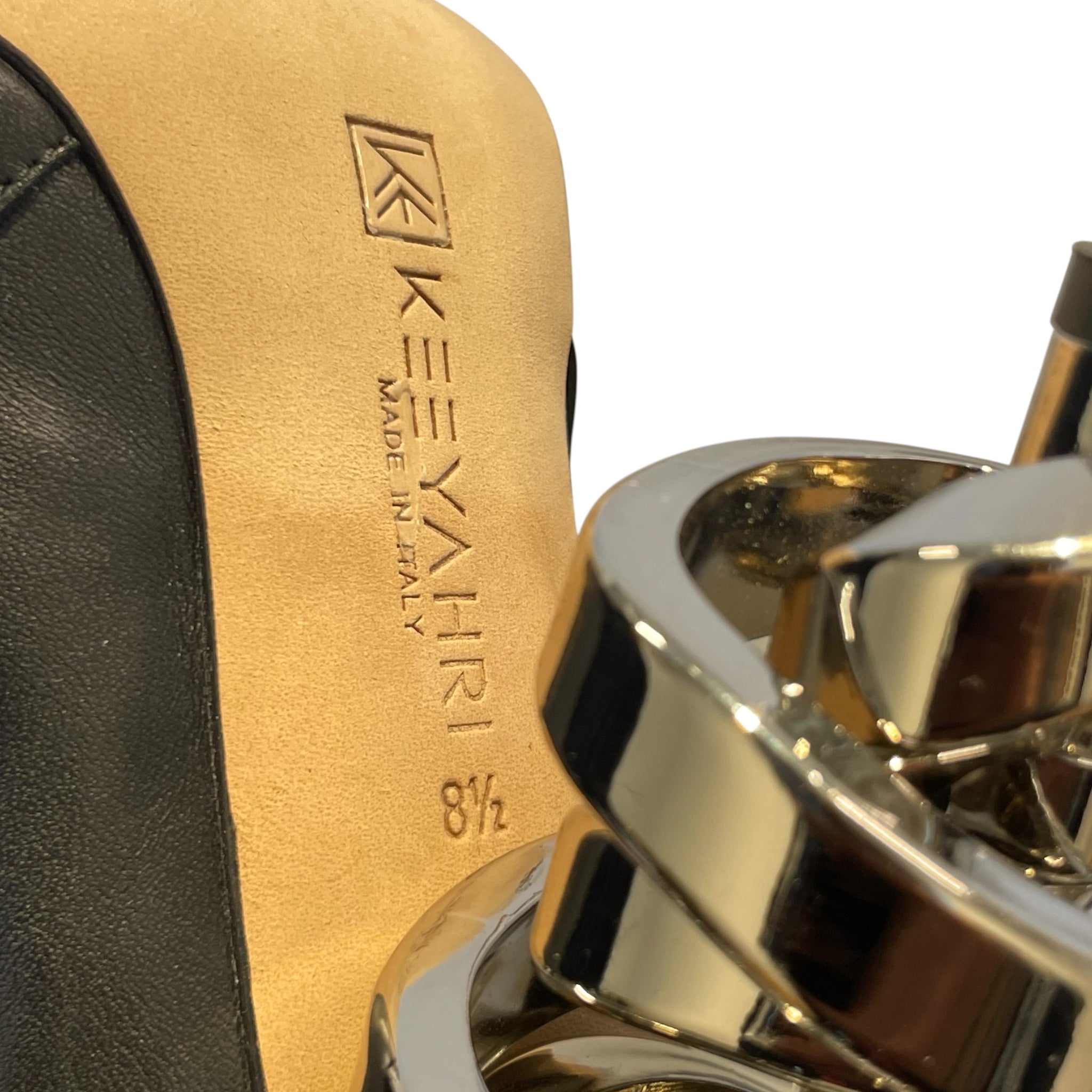 KEEYAHRI/Boots/US 8.5/Leather/BLK/SILVER TWIRLY HEEL view 3