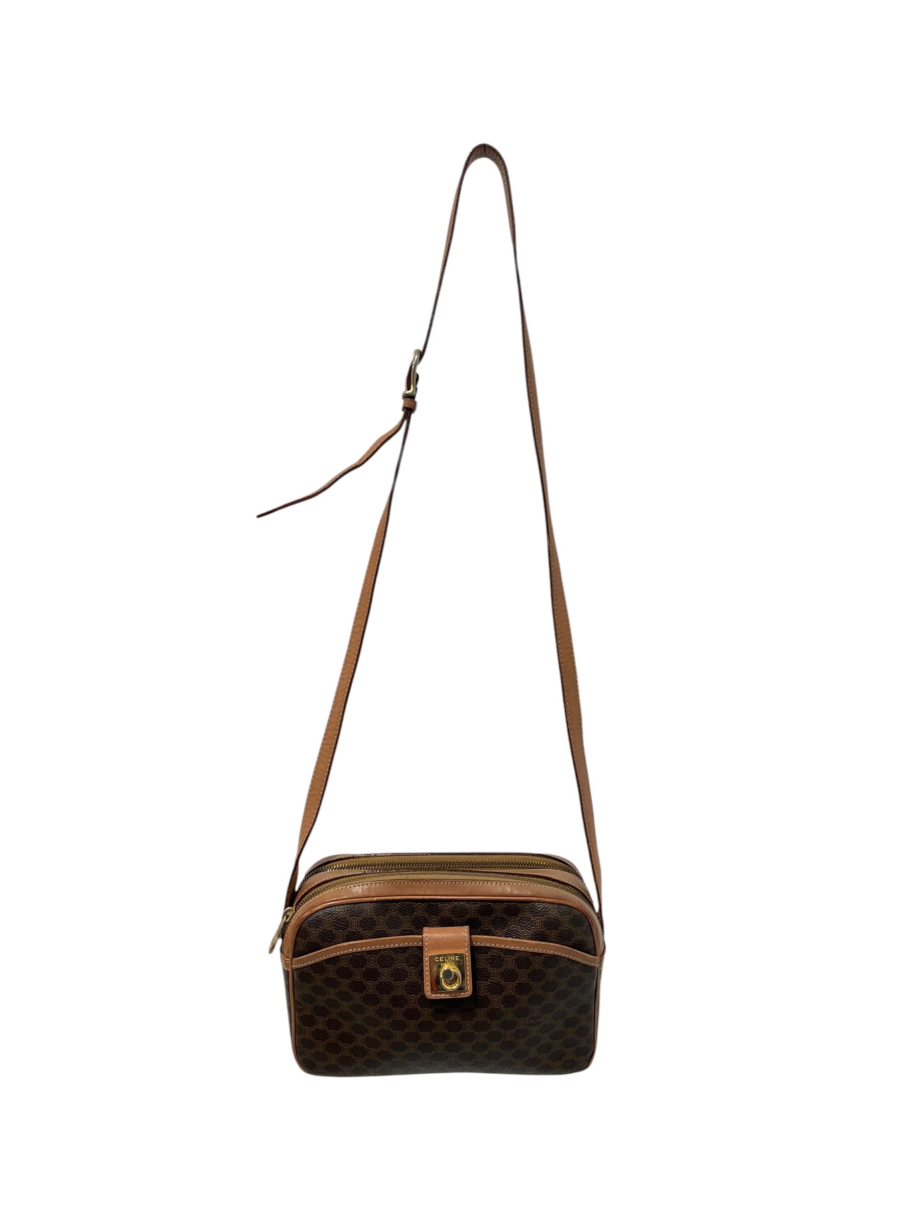 CELINE/Cross Body Bag/Brown/Leather/ view 1