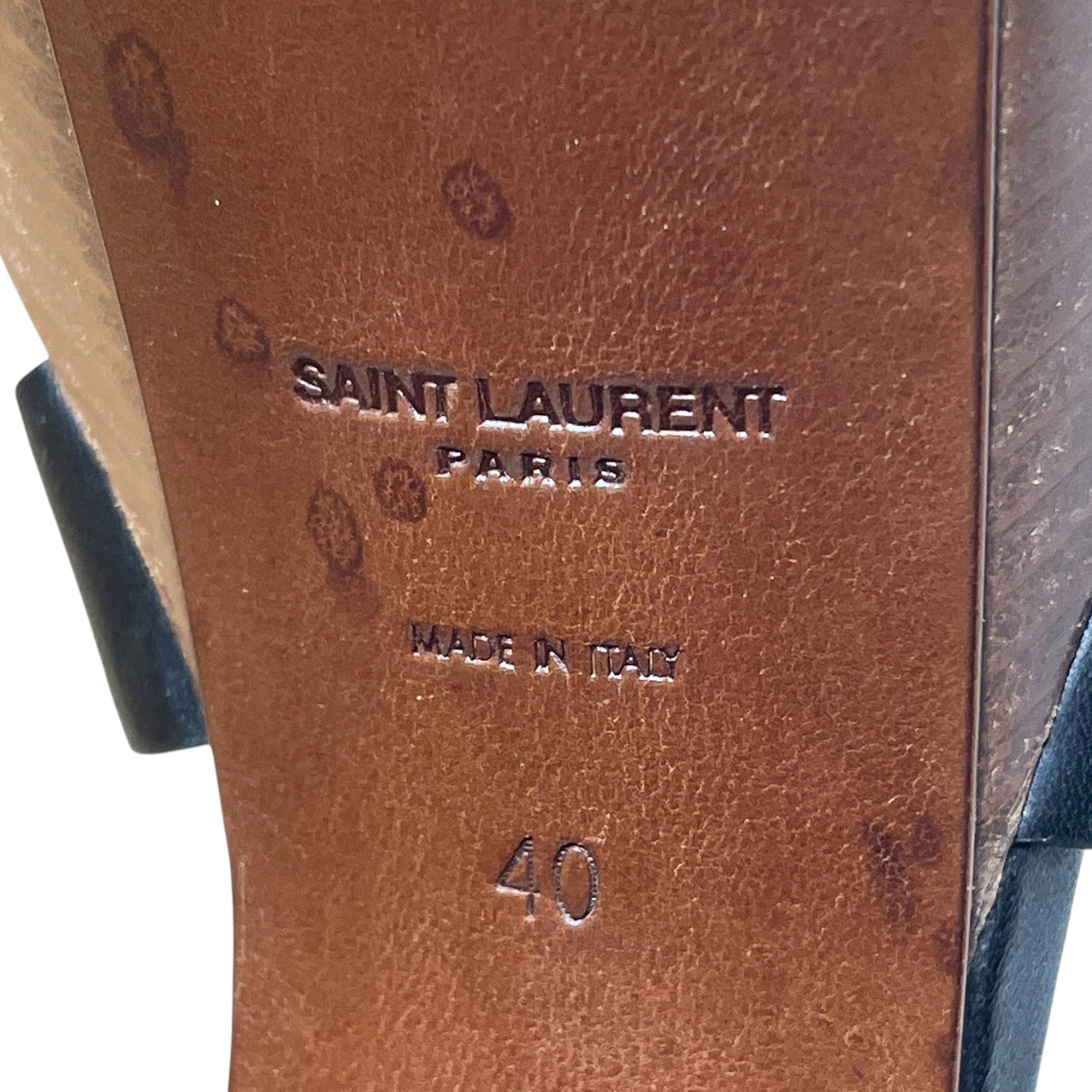 SAINT LAURENT/Heels/EU 40/Leather/BLK/TRIBUTE SANDAL view 4