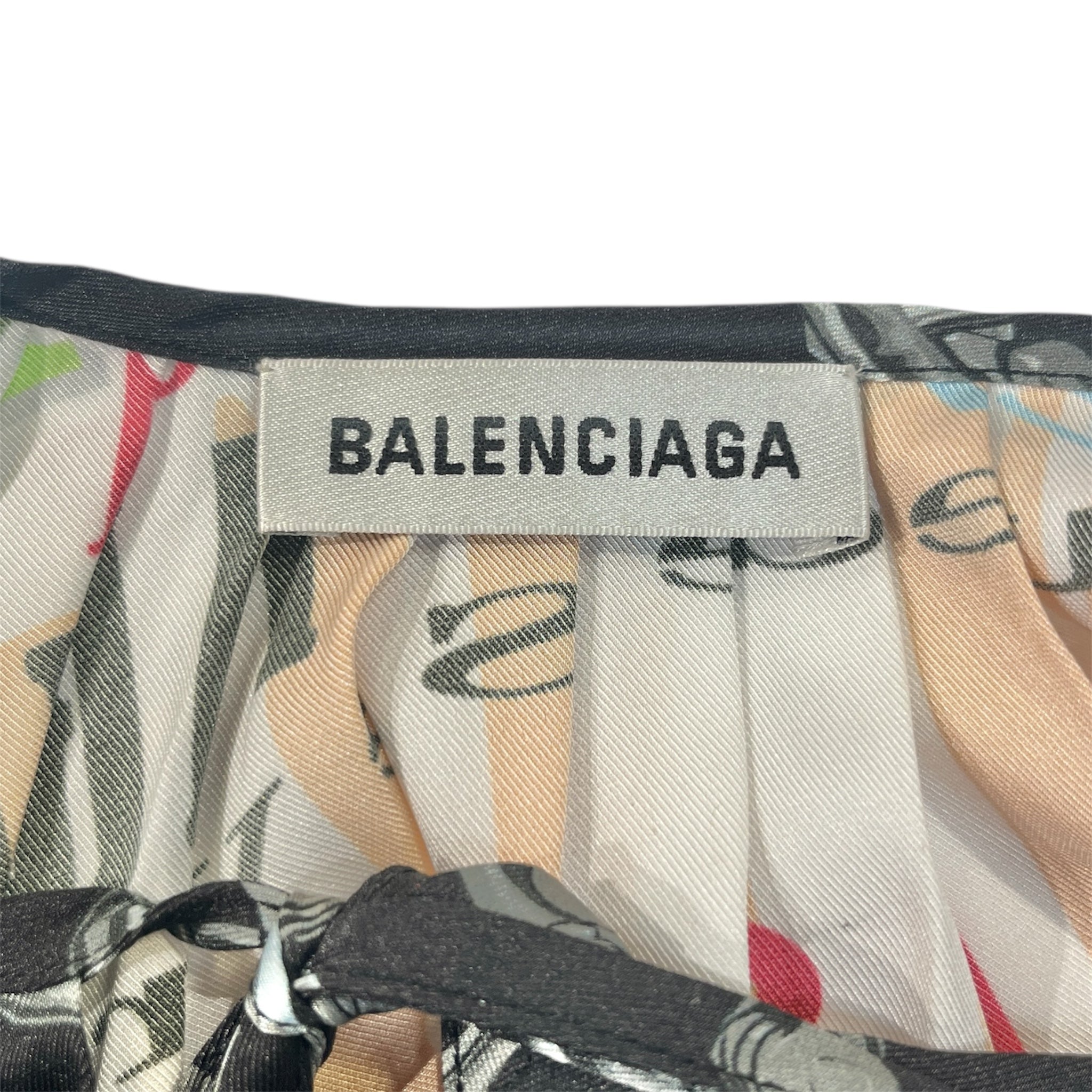BALENCIAGA/SS Blouse/38/All Over Print/Cotton/BLK/balenciaga on front mult color view 3