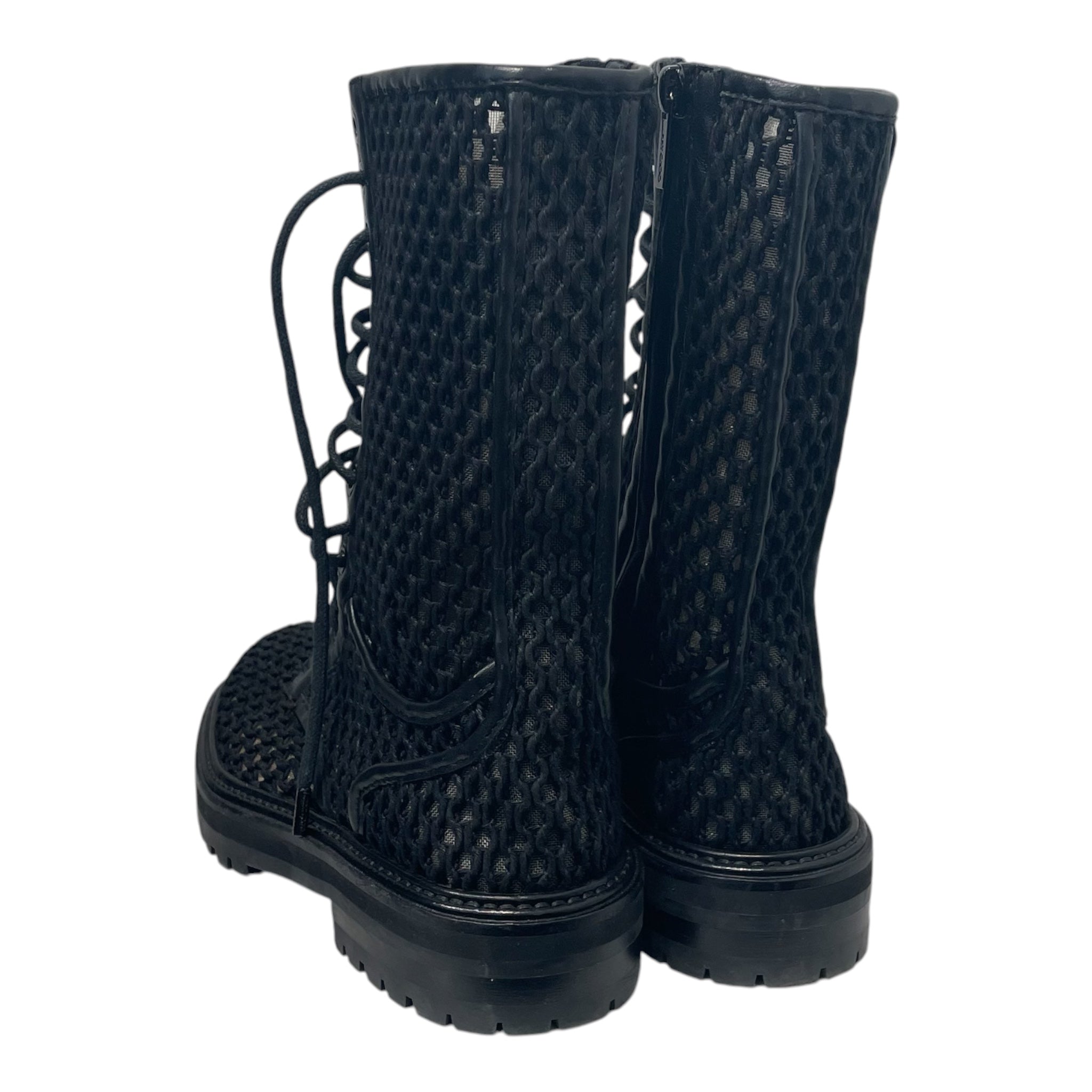 JIMMY CHOO/Lace Up Boots/EU 36.5/BLK/Side Zip/MESH COMBAT BOOTS view 2