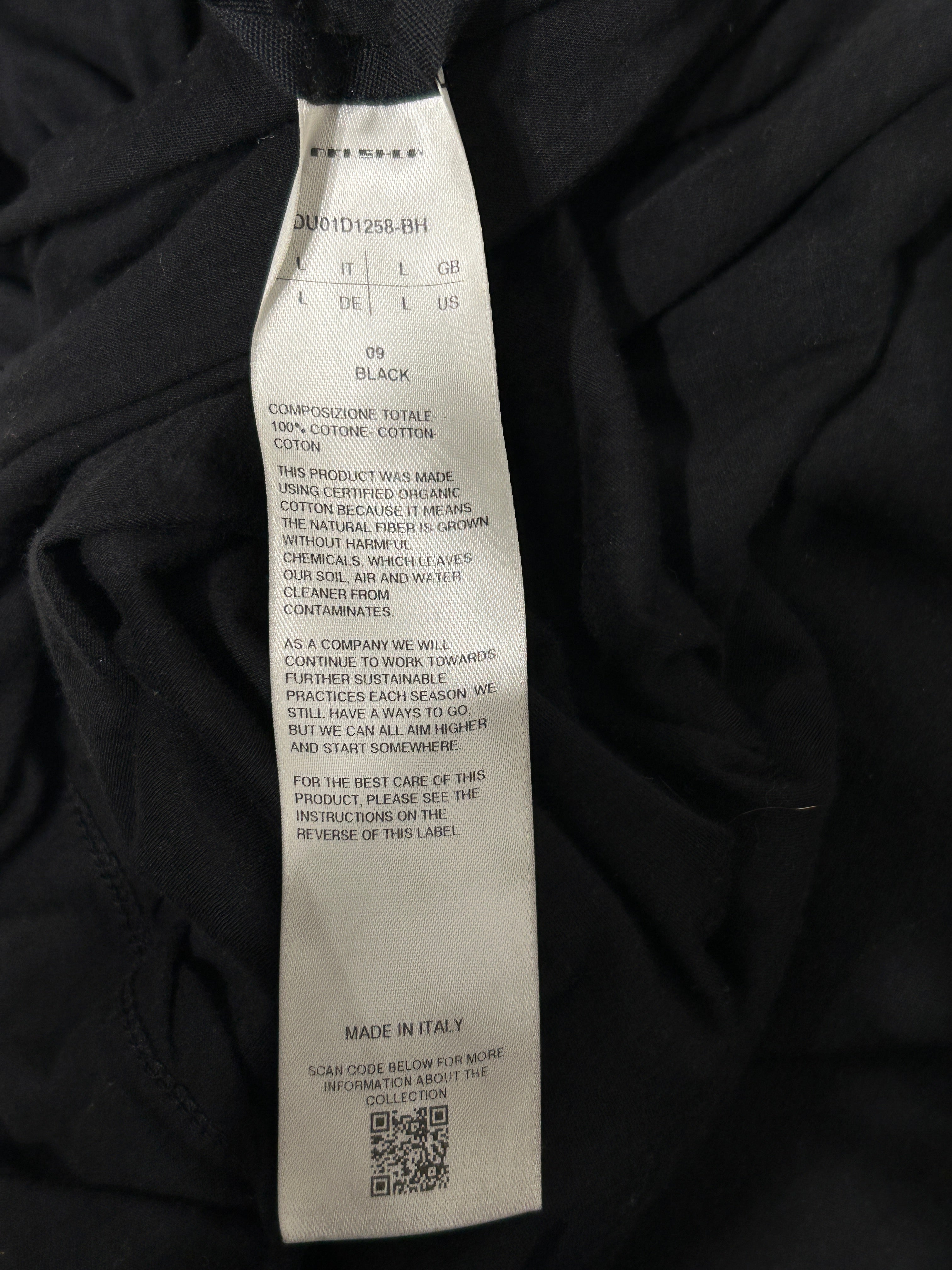Rick Owens/T-Shirt/L/Cotton/BLK/SHEER BLK HI CUT SLEEVE view 3