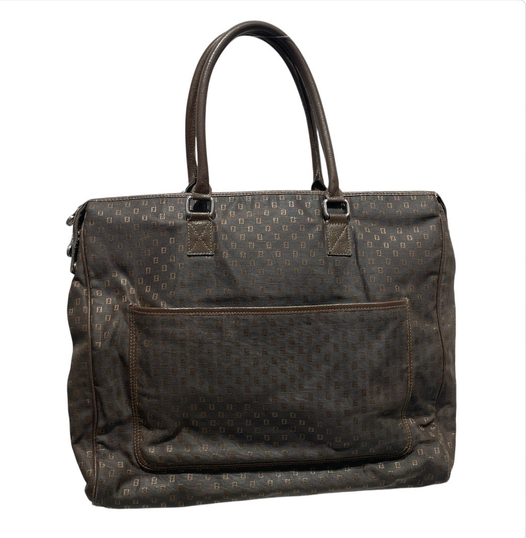 FENDI/Tote Bag/Monogram/BRW/BROWN LEATHER HANDLES view 1