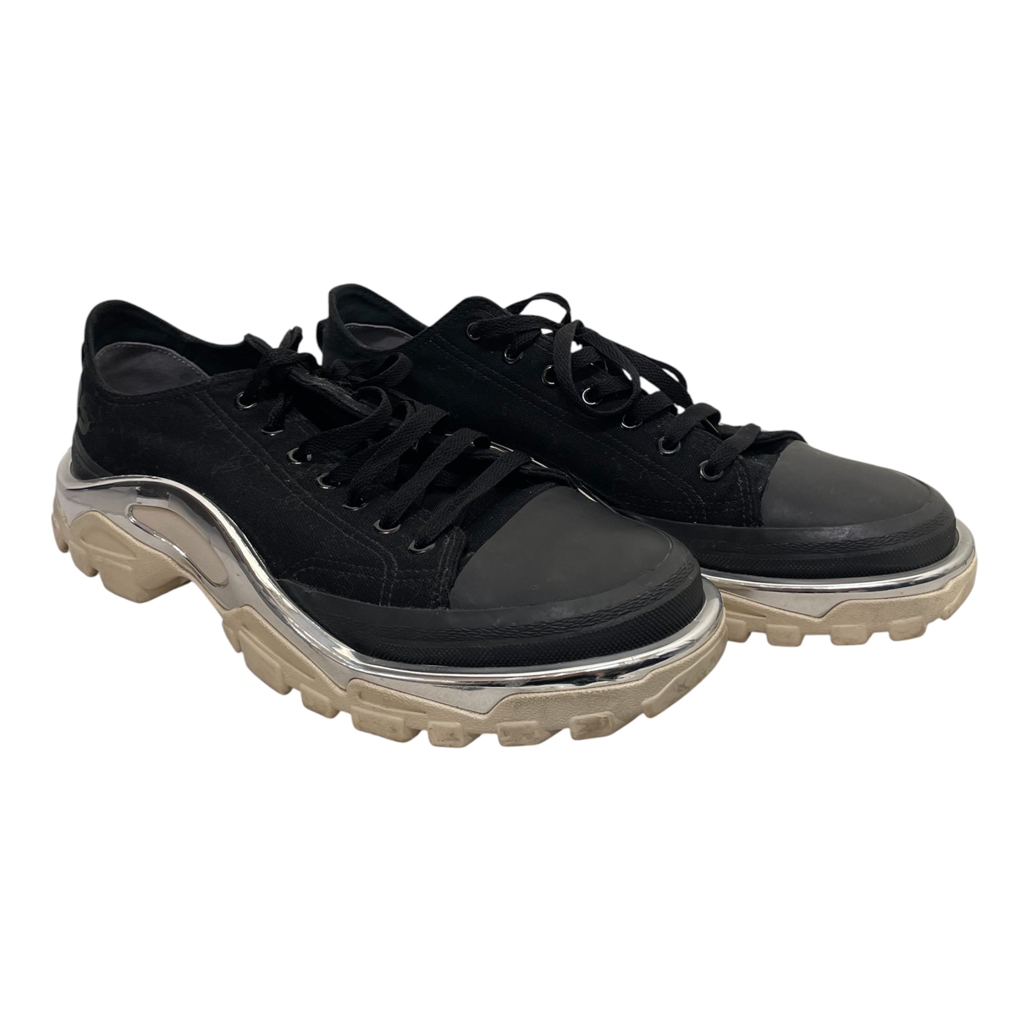 ADIDASX RAF SIMMONS/Low-Sneakers/US 11/Cotton/BLK/SILVER TRIM view 1