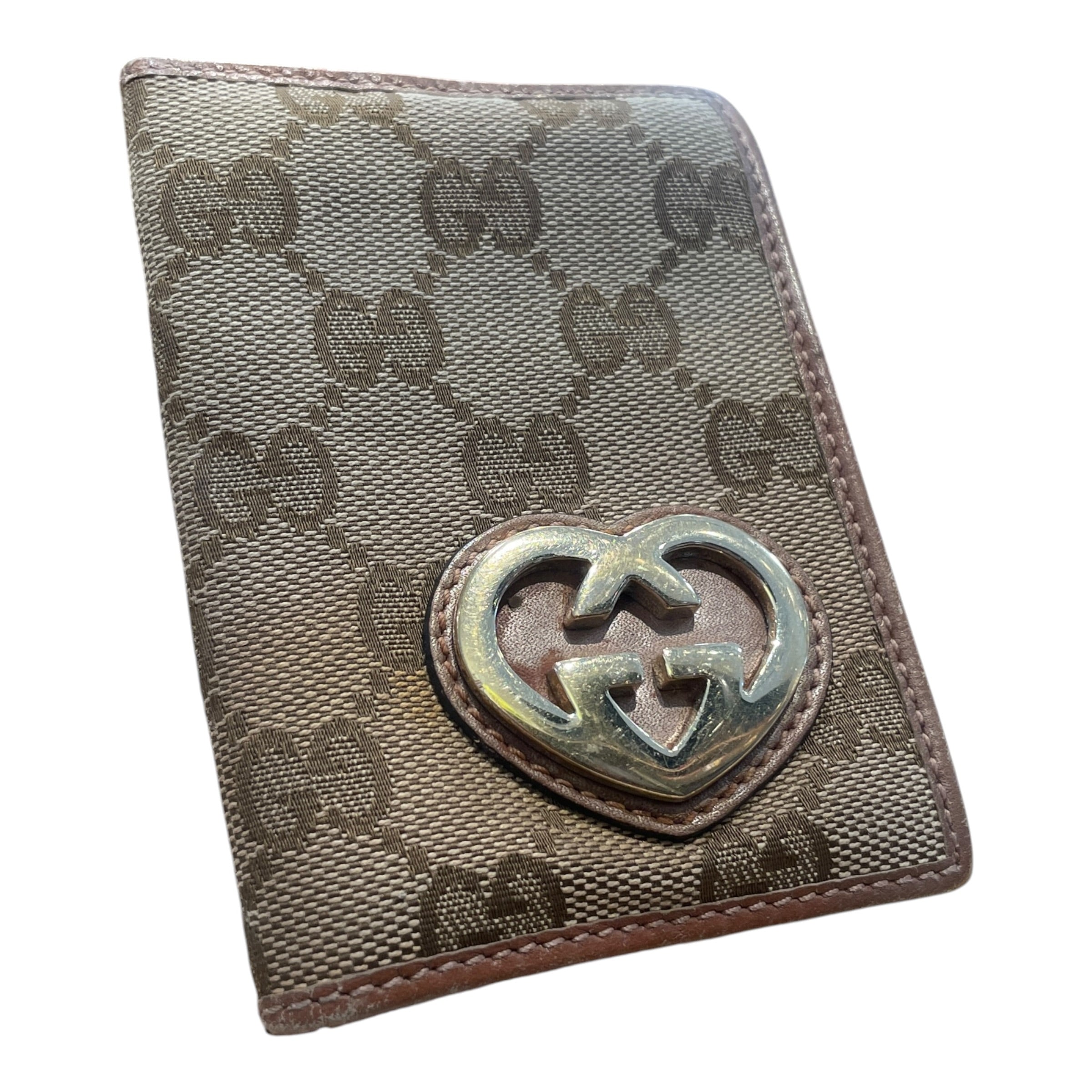 GUCCI/Bifold Wallet/Monogram/Leather/BRW/L's/Lovely Heart GG Card Holder view 1