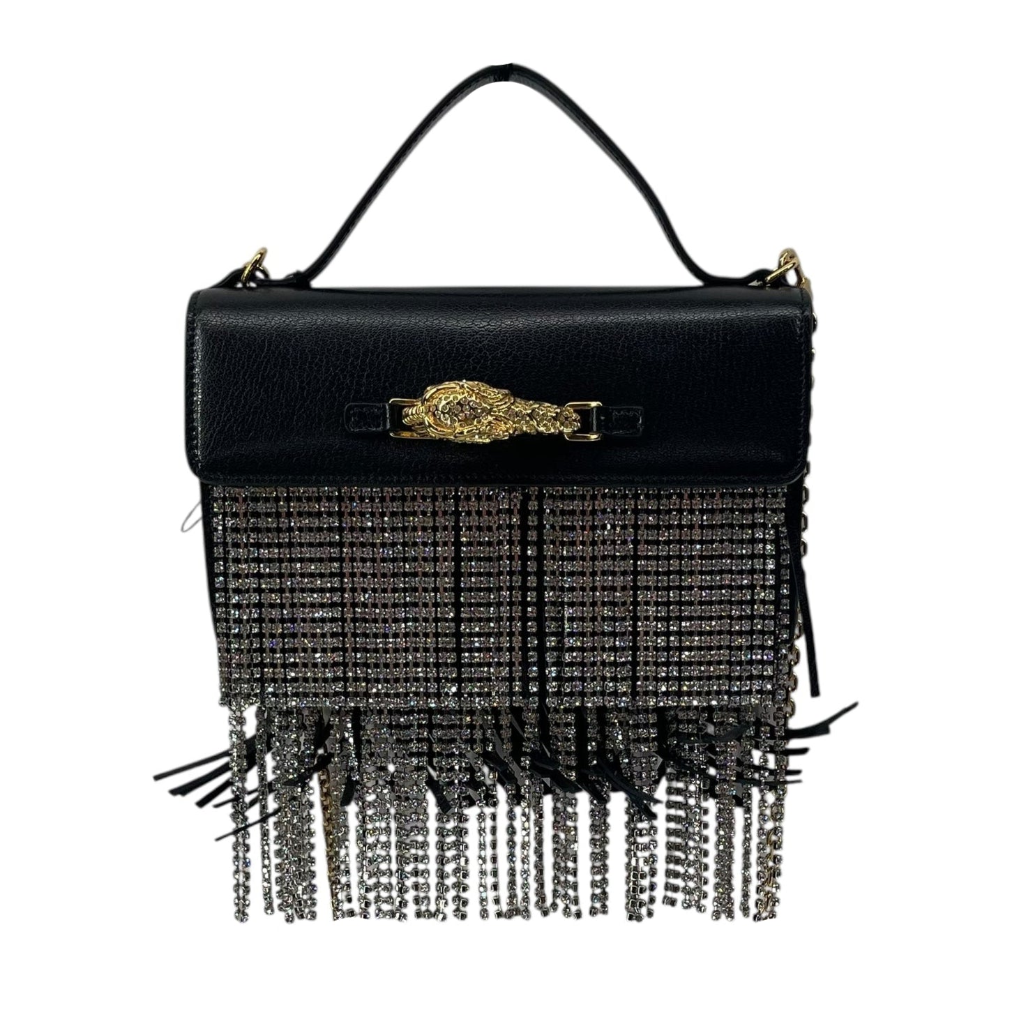 GUCCI/Hand Bag/Leather/BLK/CRYSTAL FRINGE BAG view 1
