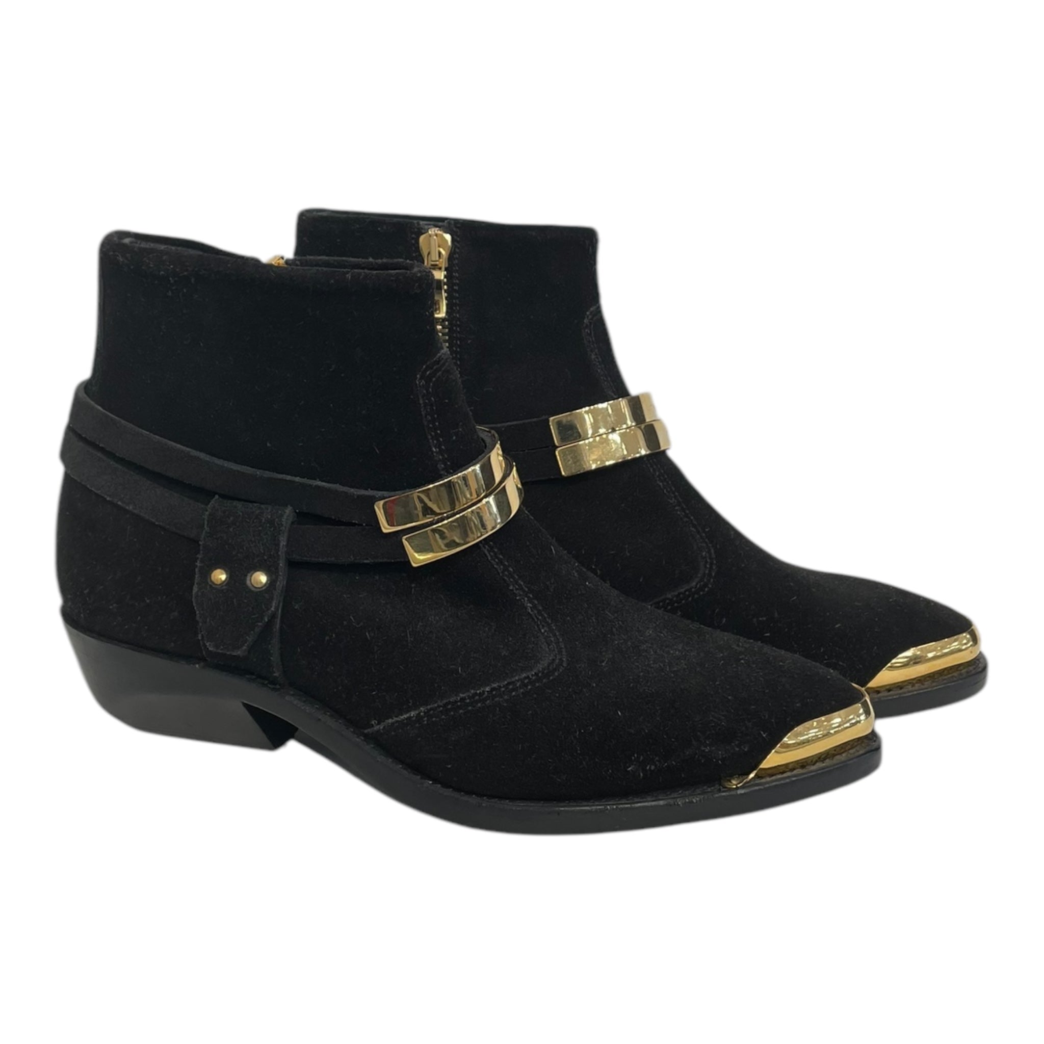 BALMAIN/Ankle Boots/US 6.5/Suede/BLK/ view 1