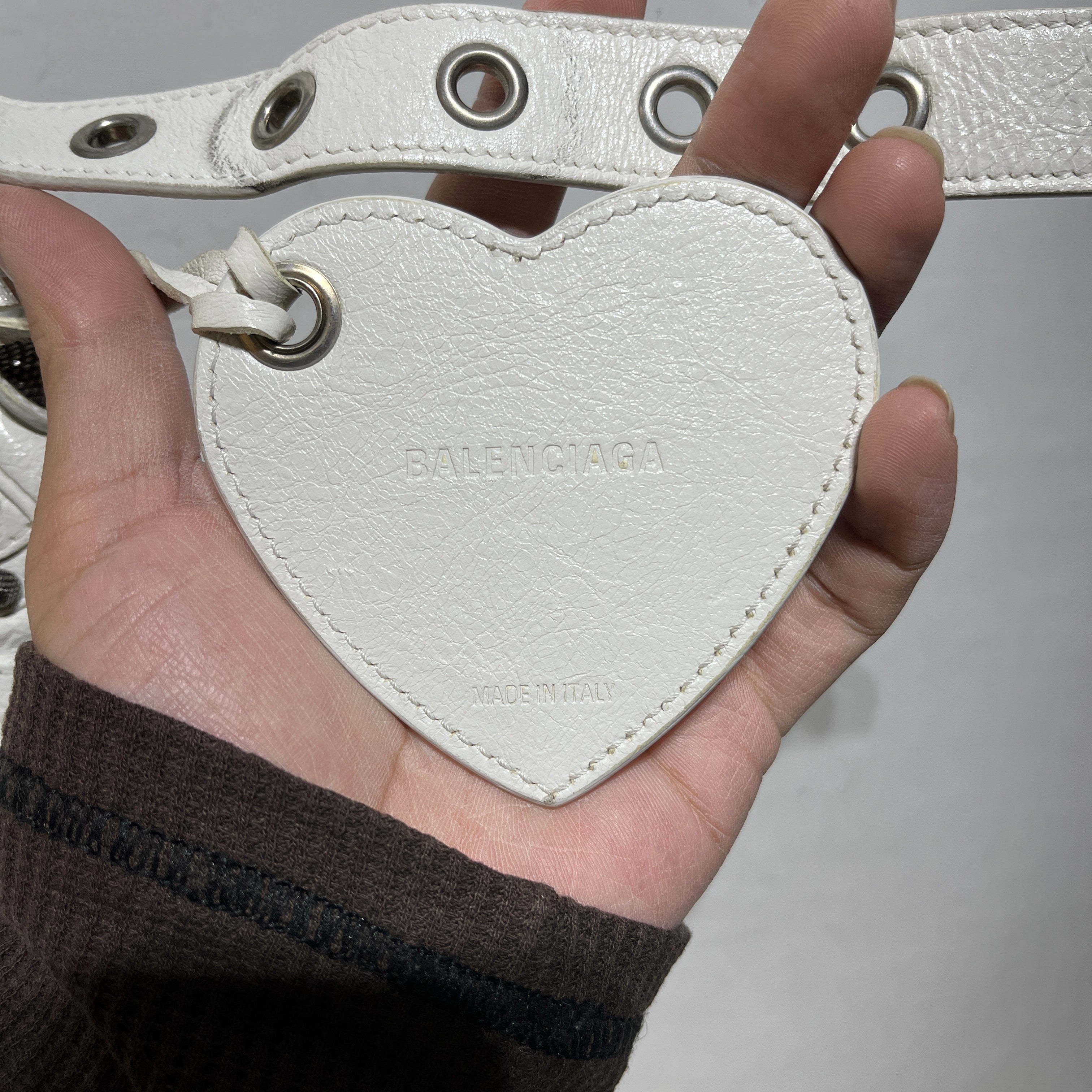 BALENCIAGA/Bag/Leather/WHT/LE CAGOLE XS view 8