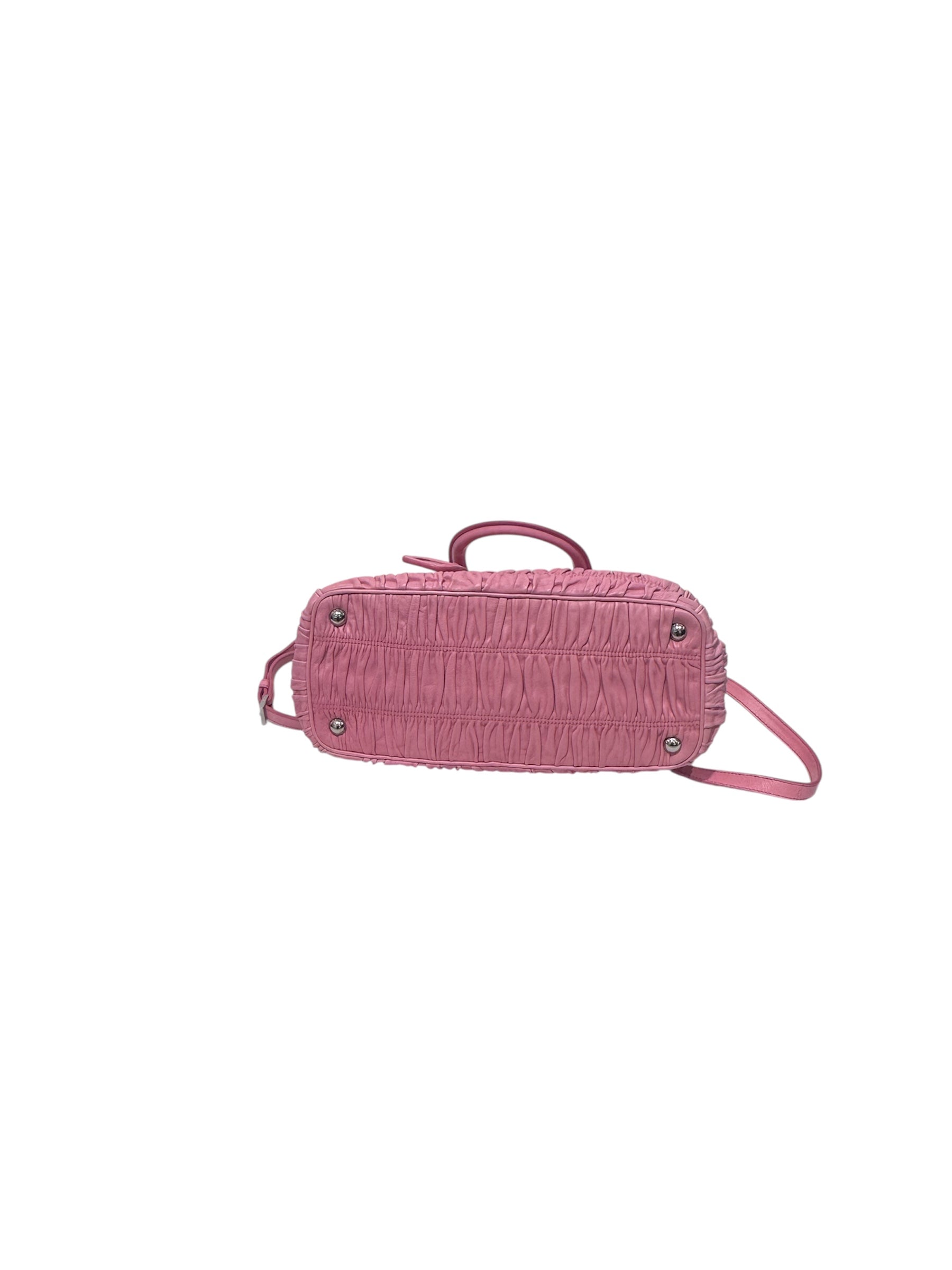 PRADA/Bag/Leather/PNK/Nappa Gaufre Ruched view 3