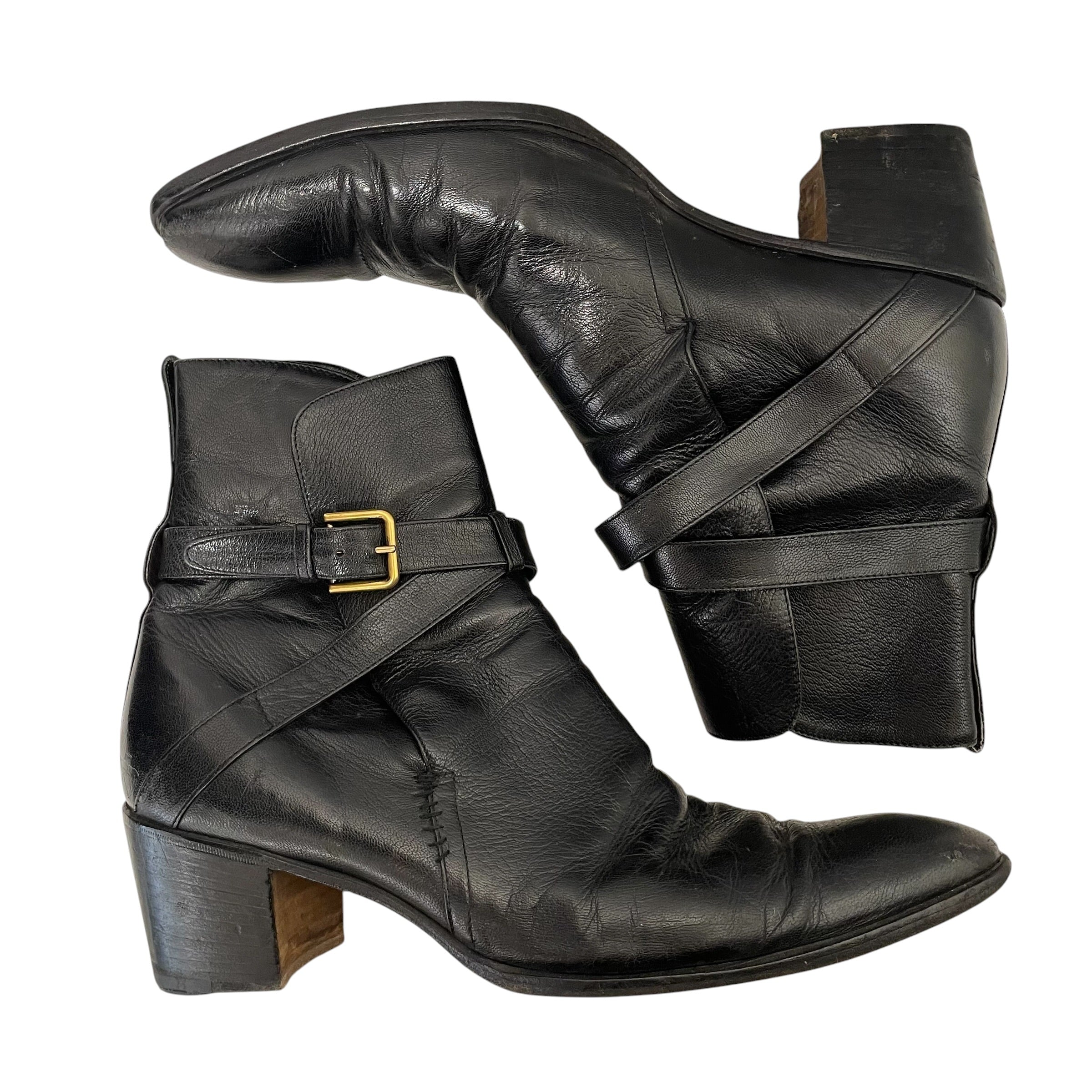 SAINT LAURENT/Chelsea Boots/EU 42.5/Leather/BLK/Side Zip/JODHPUR JHONNY 65 view 3