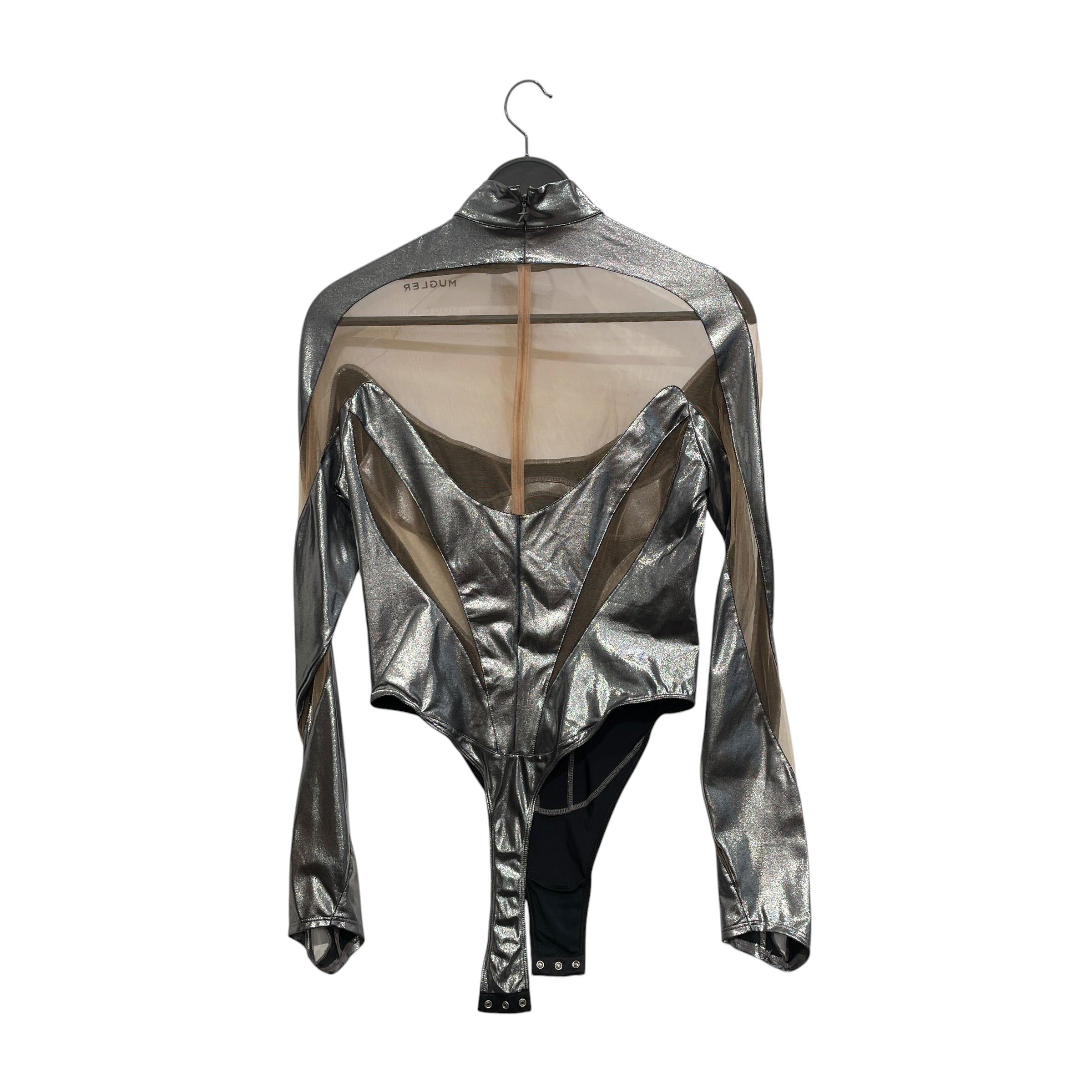 MUGLER/LS Blouse/40/Polyester/SLV/MESH METALLIC BODYSUIT view 2