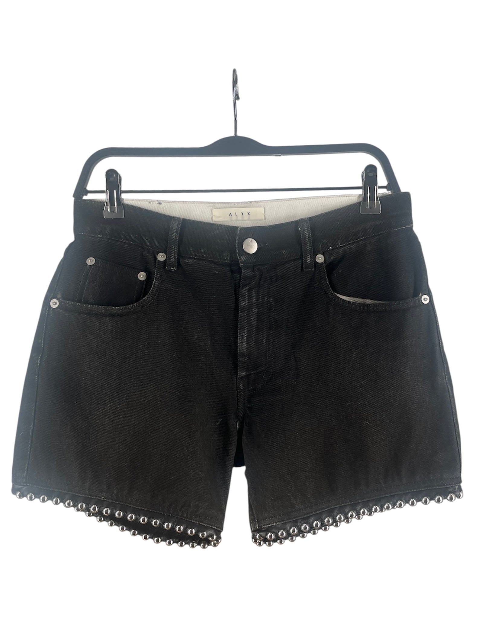1017 ALYX 9SM(ALYX)/Skinny Pants/27/Denim/BLK/Button Fly/ACTUALLY BALLCHAIN SHORTS view 1