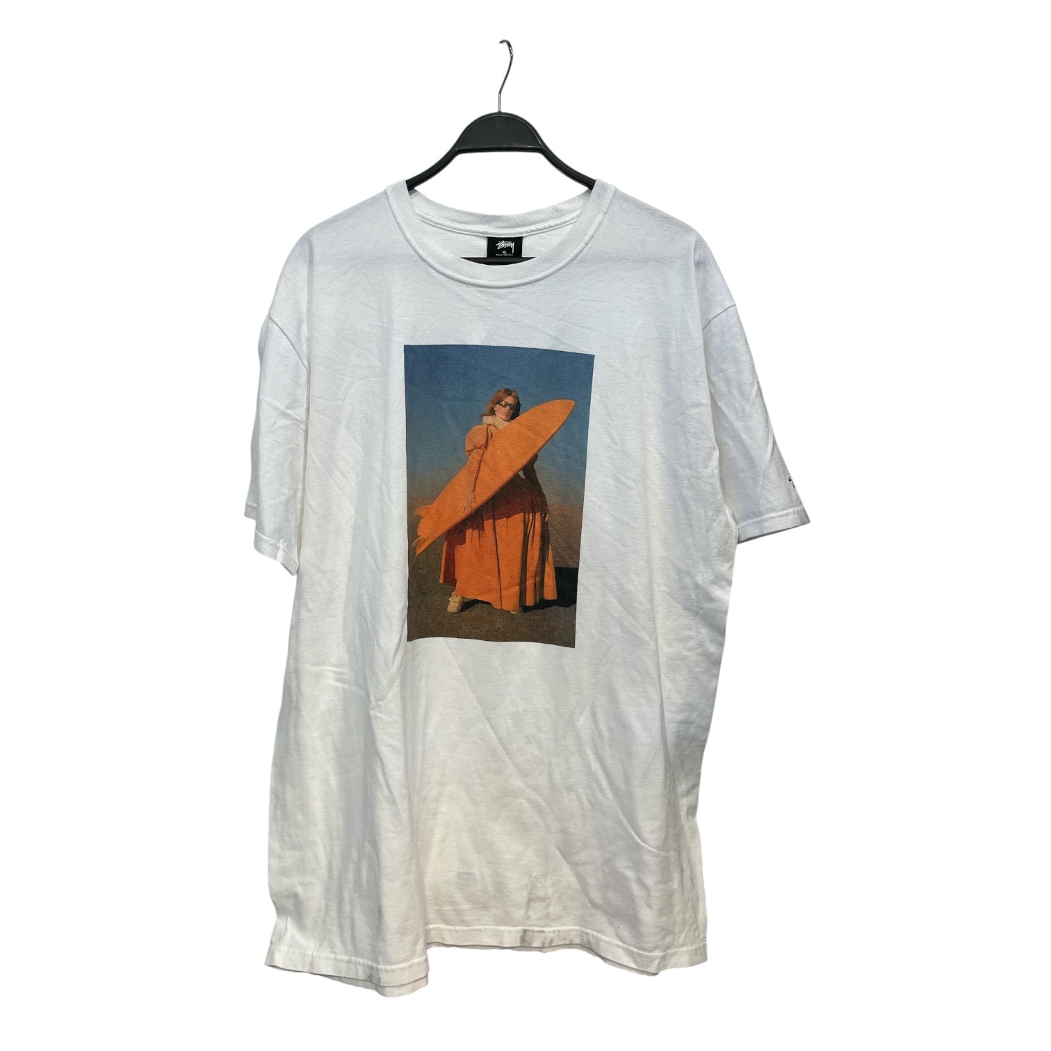 STUSSY/T-Shirt/XL/Cotton/WHT/surfboard girl view 1