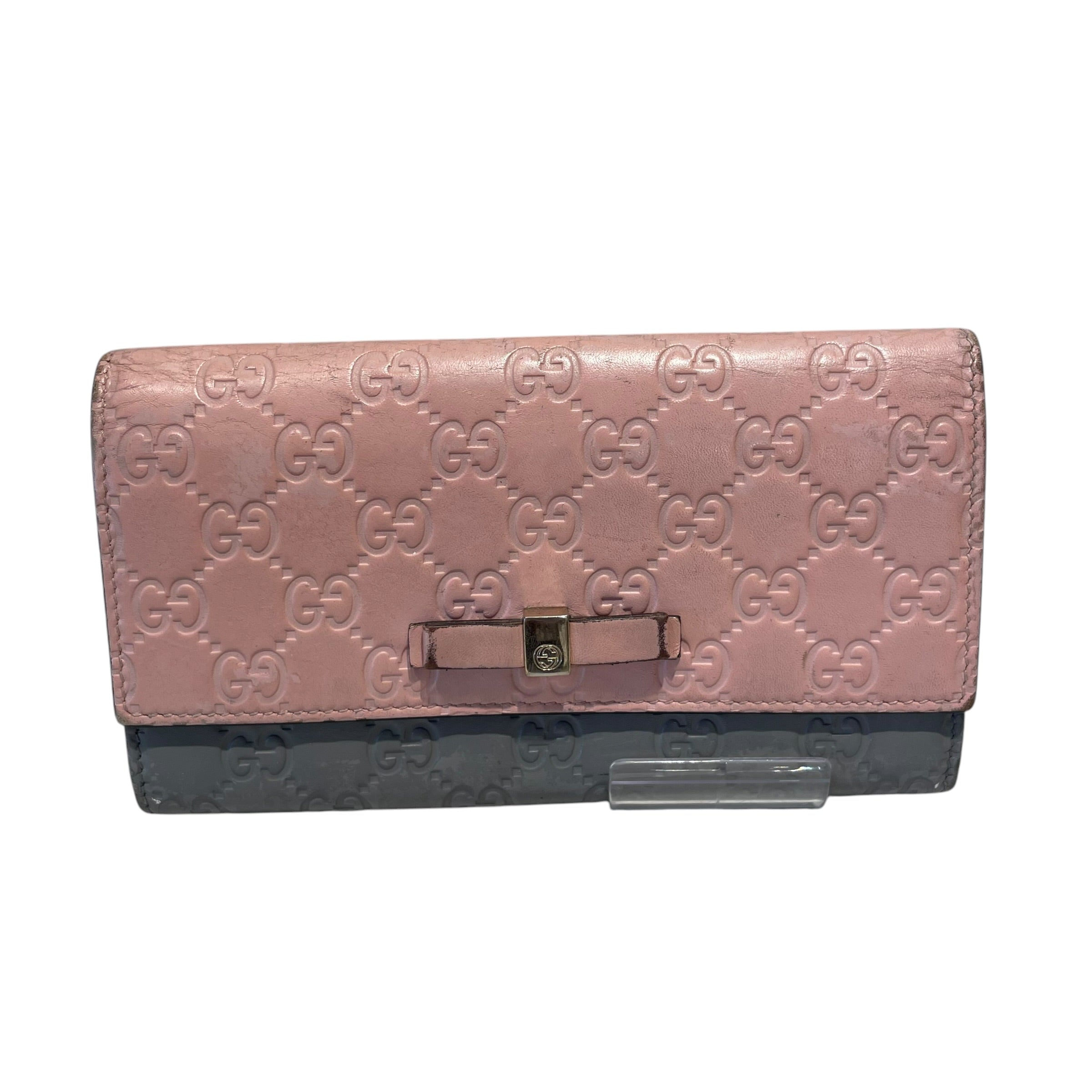 GUCCI/Long Wallet/Leather/PNK/L's/PNK & GRY Guccissima view 1