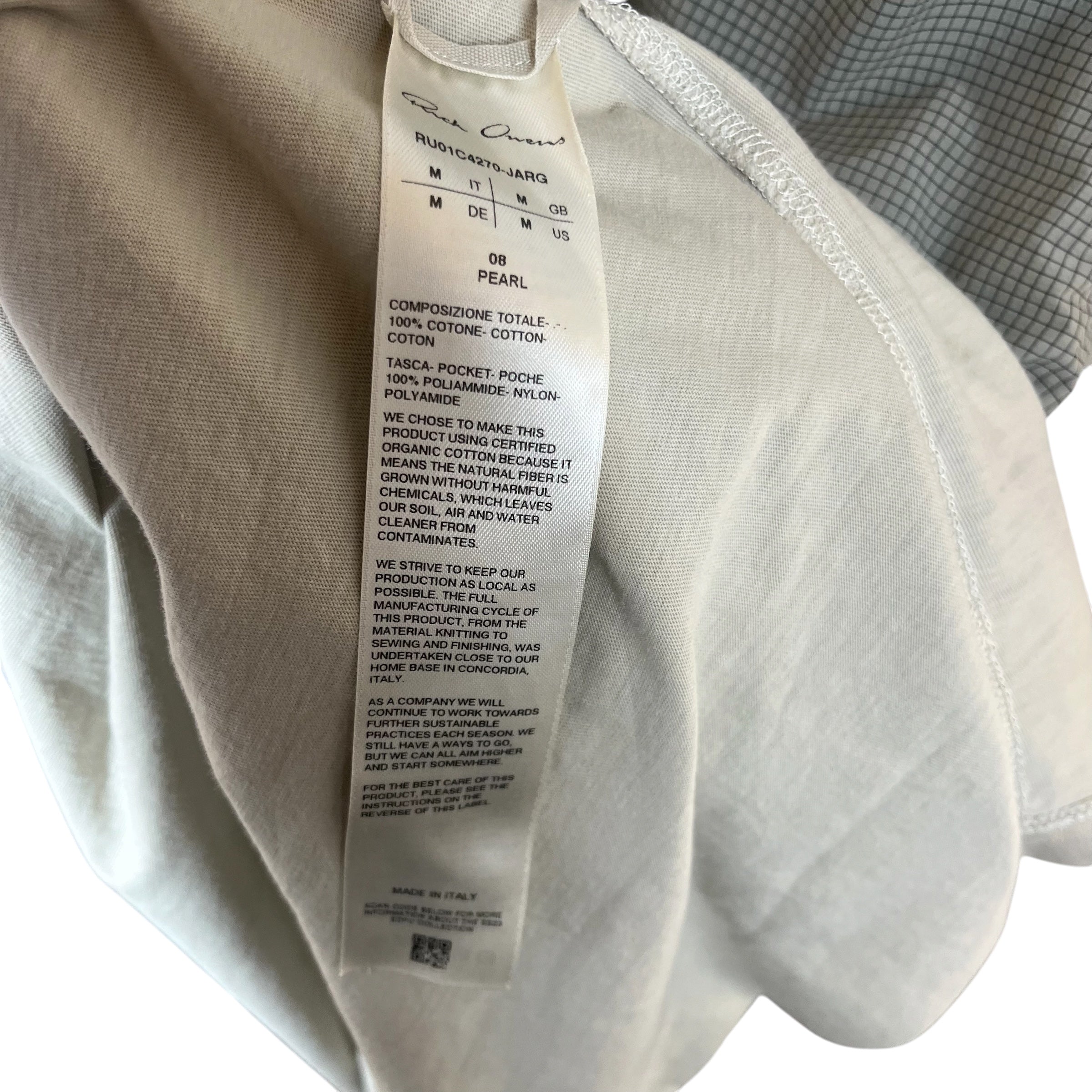 Rick Owens/T-Shirt/M/Cotton/CRM/Pocket Level t-shirt view 4