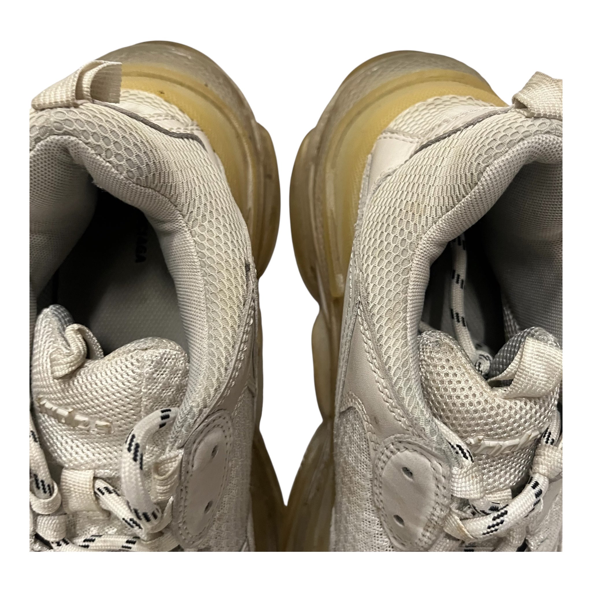 BALENCIAGA/Low-Sneakers/US 8/Polyester/IVR/tripple s clear sole view 3