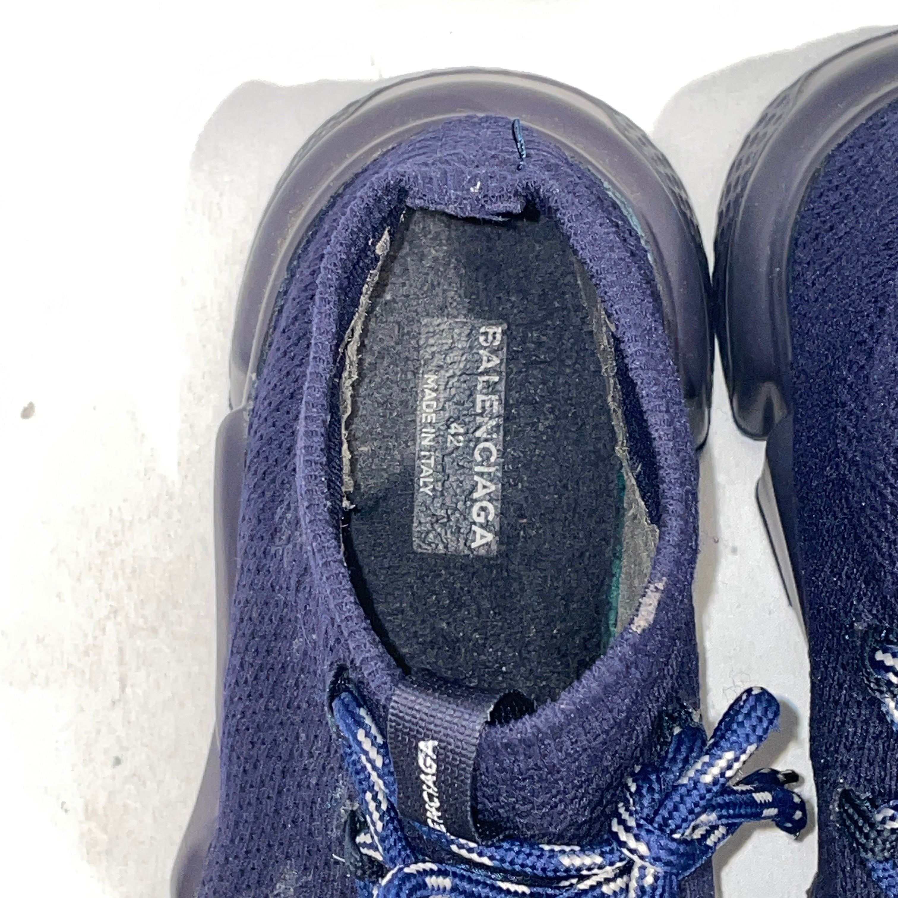 BALENCIAGA/Low-Sneakers/US 9/Nylon/NVY/Navy Speed Trainer Sock Shoes view 3