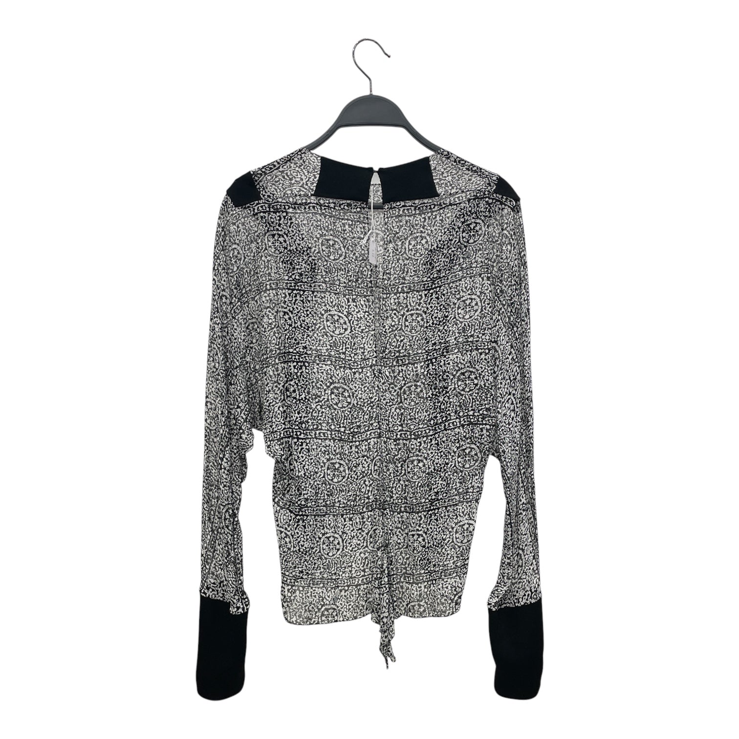 BALENCIAGA/LS Shirt/38/Stripe/Rayon/BLK/OPEN BACK DOUBLE VERTICAL ZIG view 2