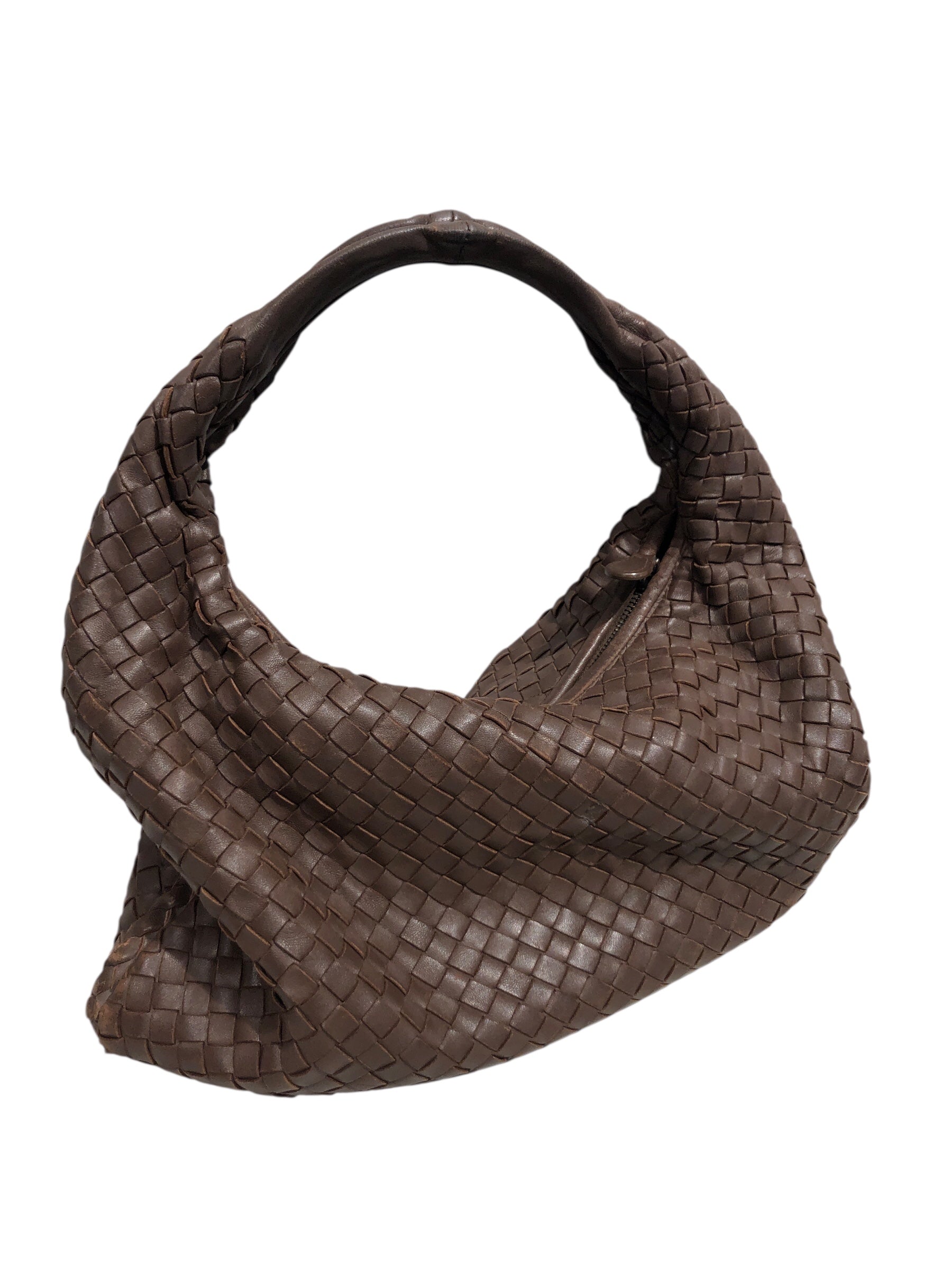 BOTTEGA VENETA/Hand Bag/Leather/BRW/INTRECCIATO WOVEN HOBO BAG view 2