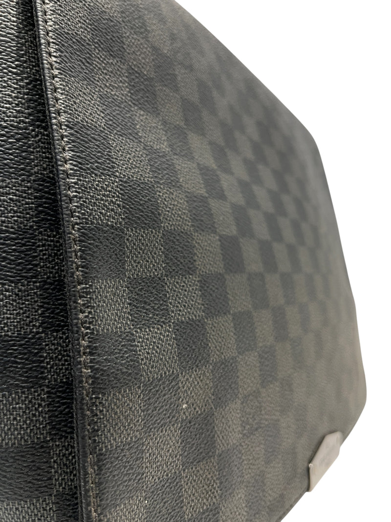 LOUIS VUITTON/Cross Body Bag/Gingham Check/Leather/BLK/BLACK STRAP SILVER HARDWARE