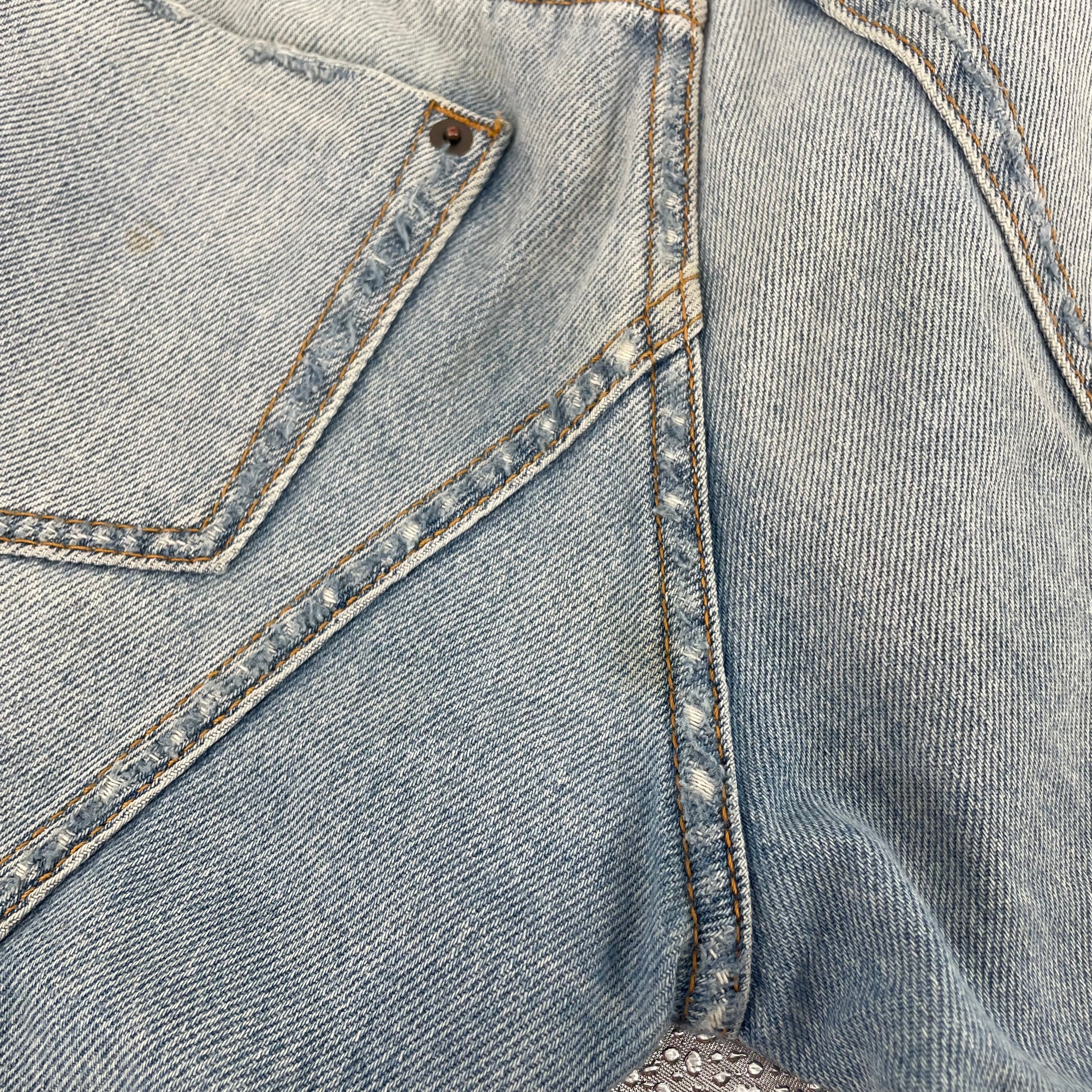 MM6/Straight Pants/38/Denim/BLU/CROPPED DISTRESSERD 01RS/2017 view 6