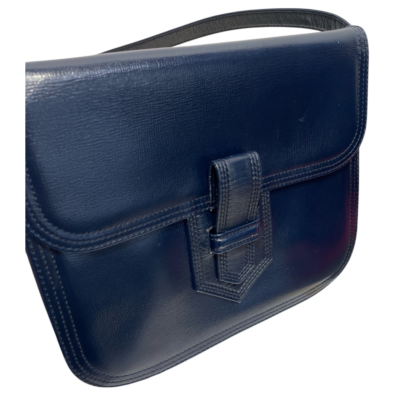 YVES SAINT LAURENT/Bag/Leather/BLU/Top Handle Blue view 6